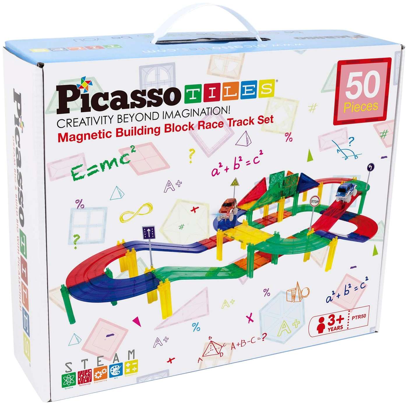 Набор игрушечных магнитных машинок PicassoTiles, 50 штук