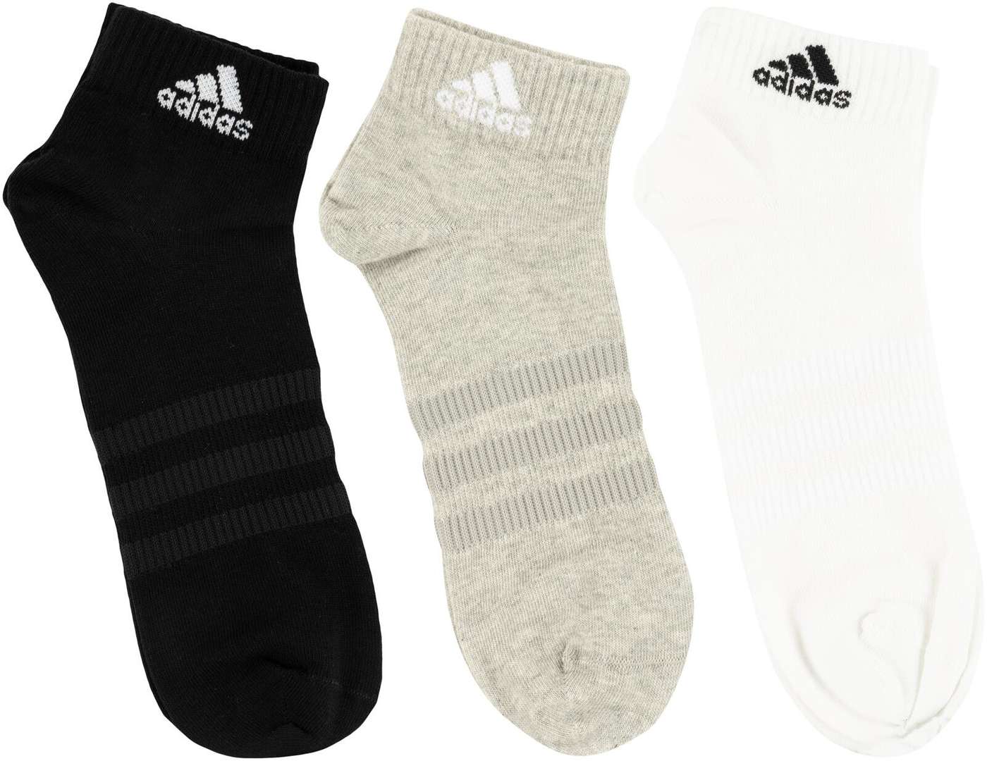 Мужские тренировочные носки adidas IC1283, 3 пары (размер 40-42, цвет Чёрный / серый / белый)