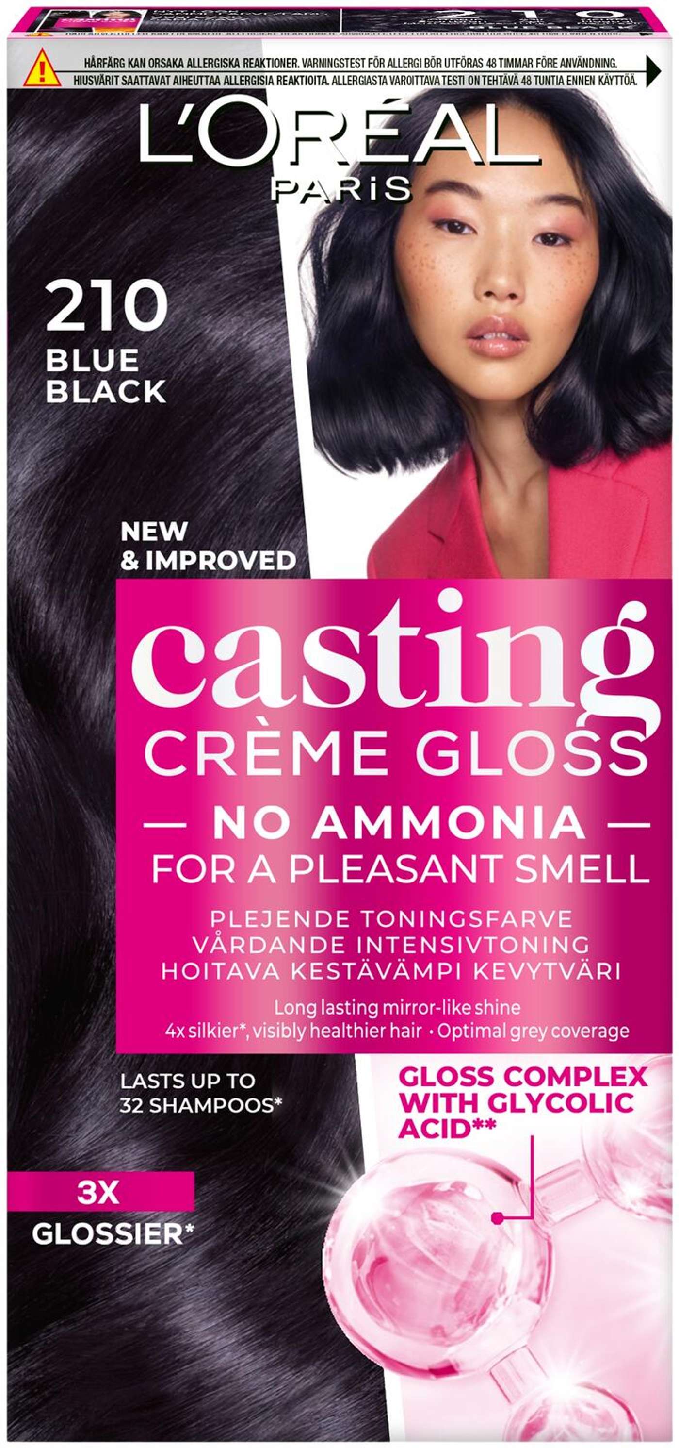 L'Oréal Paris Casting Crème Gloss 210 Blue Black полуперманентная краска для нормальных волос 1 шт. (цвет Синий Черный)