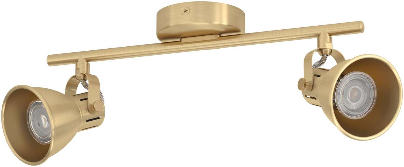 EGLO Точечный светильник, 2 предмета Seras 2x3W 37x6, 5см матовая латунь / золото