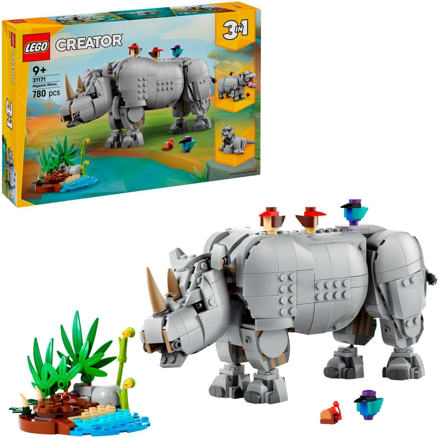 LEGO® Creator 31171 Дикие животные: Могучий носорог и птицы