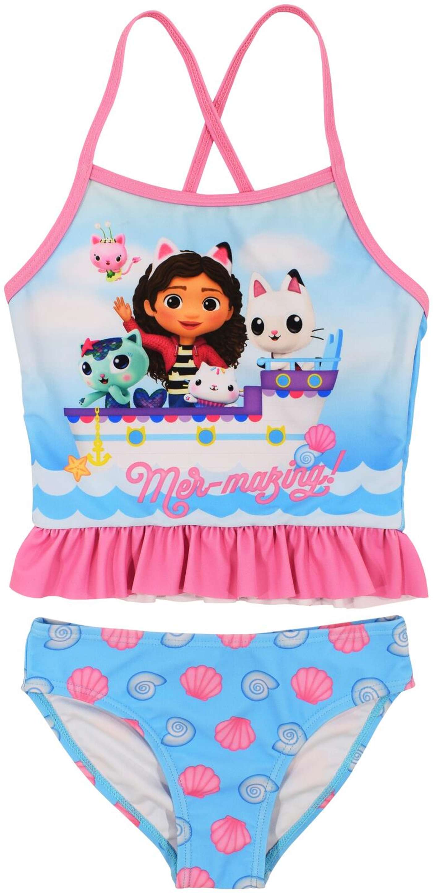 Детский раздельный купальник Gabby's Dollhouse EM-GABB-0066 (размер 100, цвет Голубой)