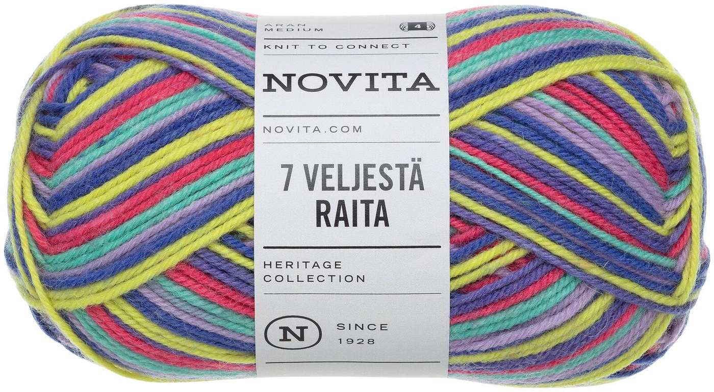 Пряжа Novita 7 Brothers Stripe 100 г Триумфальная арка 978 (цвет триумфальная арка)