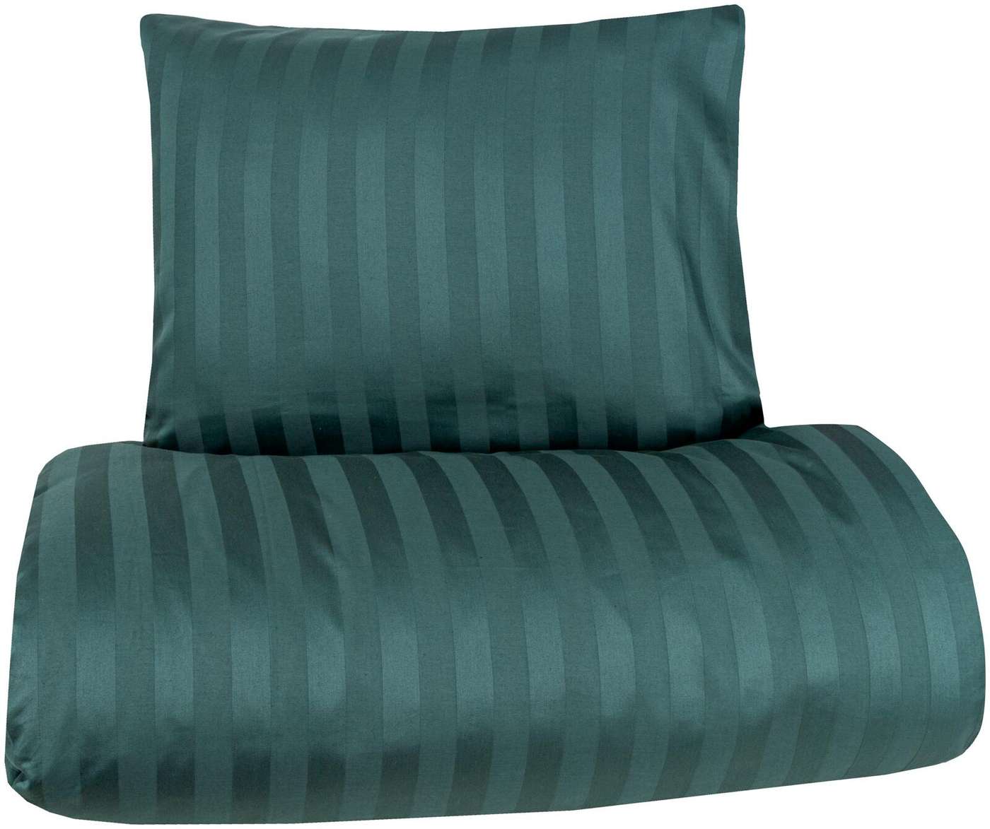 Комплект постельного белья House из сатина Stripe 150 х 210 + 55 х 65 см темно-зеленый (цвет темно-зеленый)
