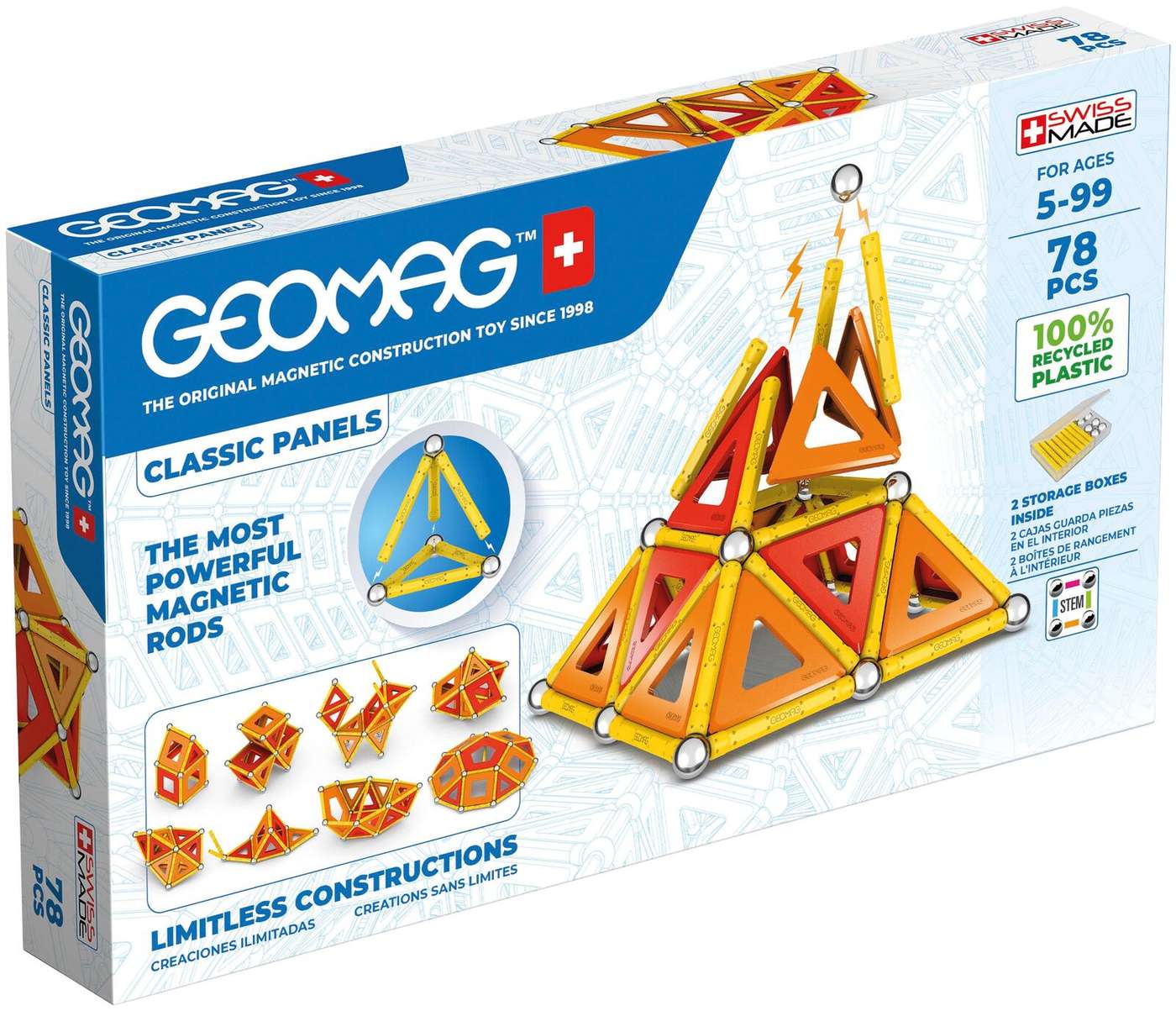 Магнитный конструктор Geomag Classic Panels, 78 деталей