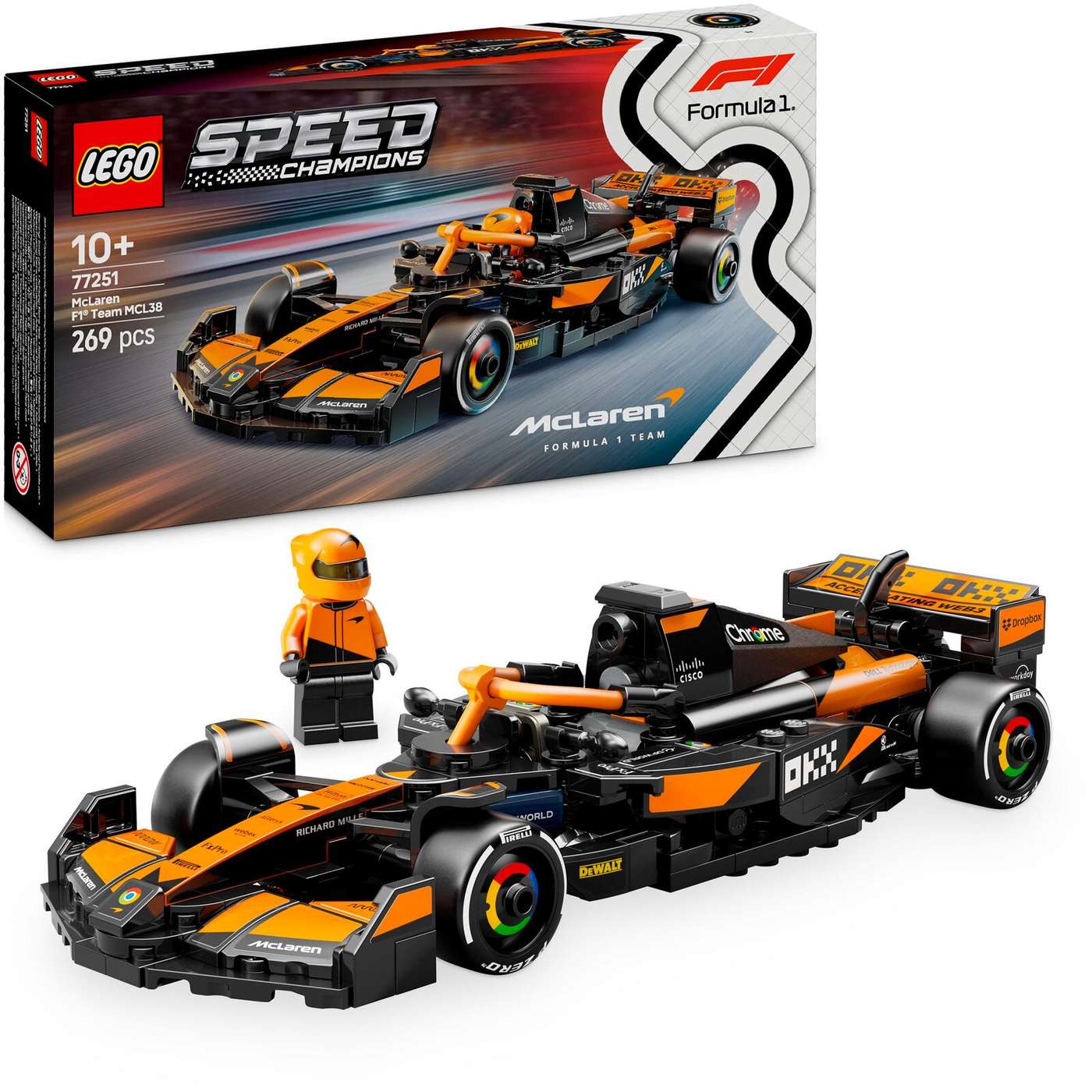 LEGO® Speed ​​​​Champions McLaren F1® Team MCL38 Гоночный автомобиль 77251