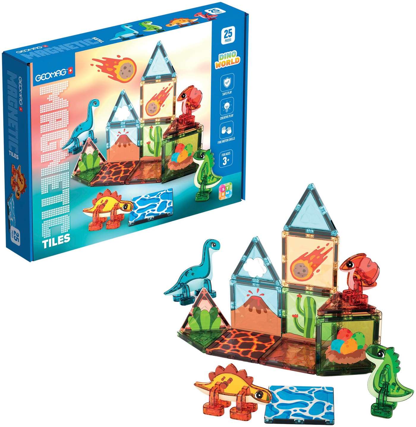 Магнитная плитка Geomag Dino World