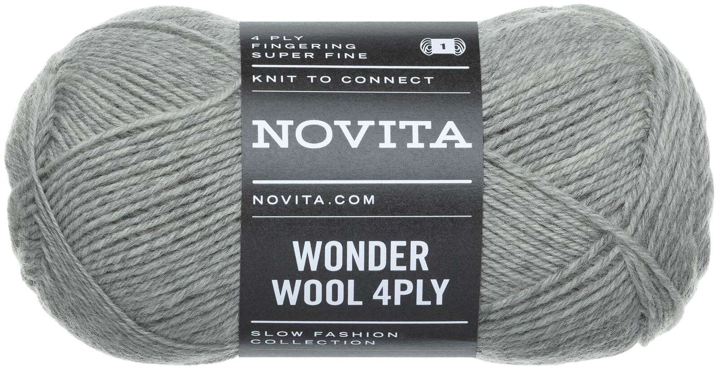 Пряжа Novita Wonder Wool 4PLY 50 г мист 075 (цвет туман)
