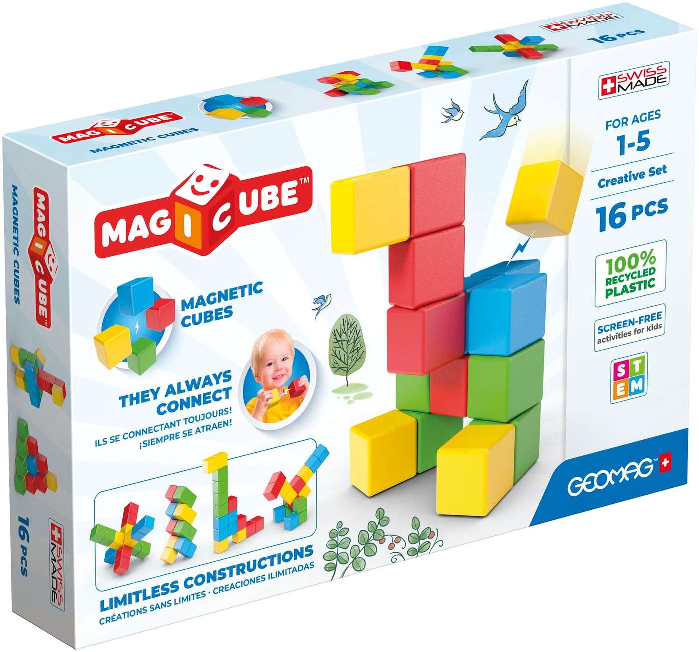 Geomag Magicube Creative Set магнитные строительные блоки, 16 деталей