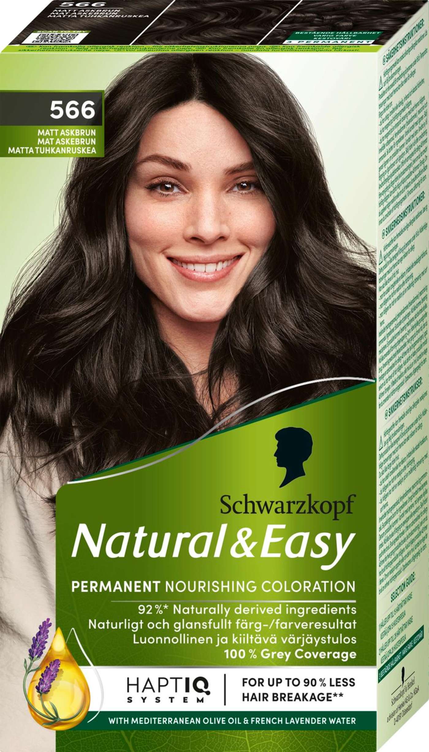 Schwarzkopf Natural & Easy 566 Матовый пепельно-коричневый цвет волос