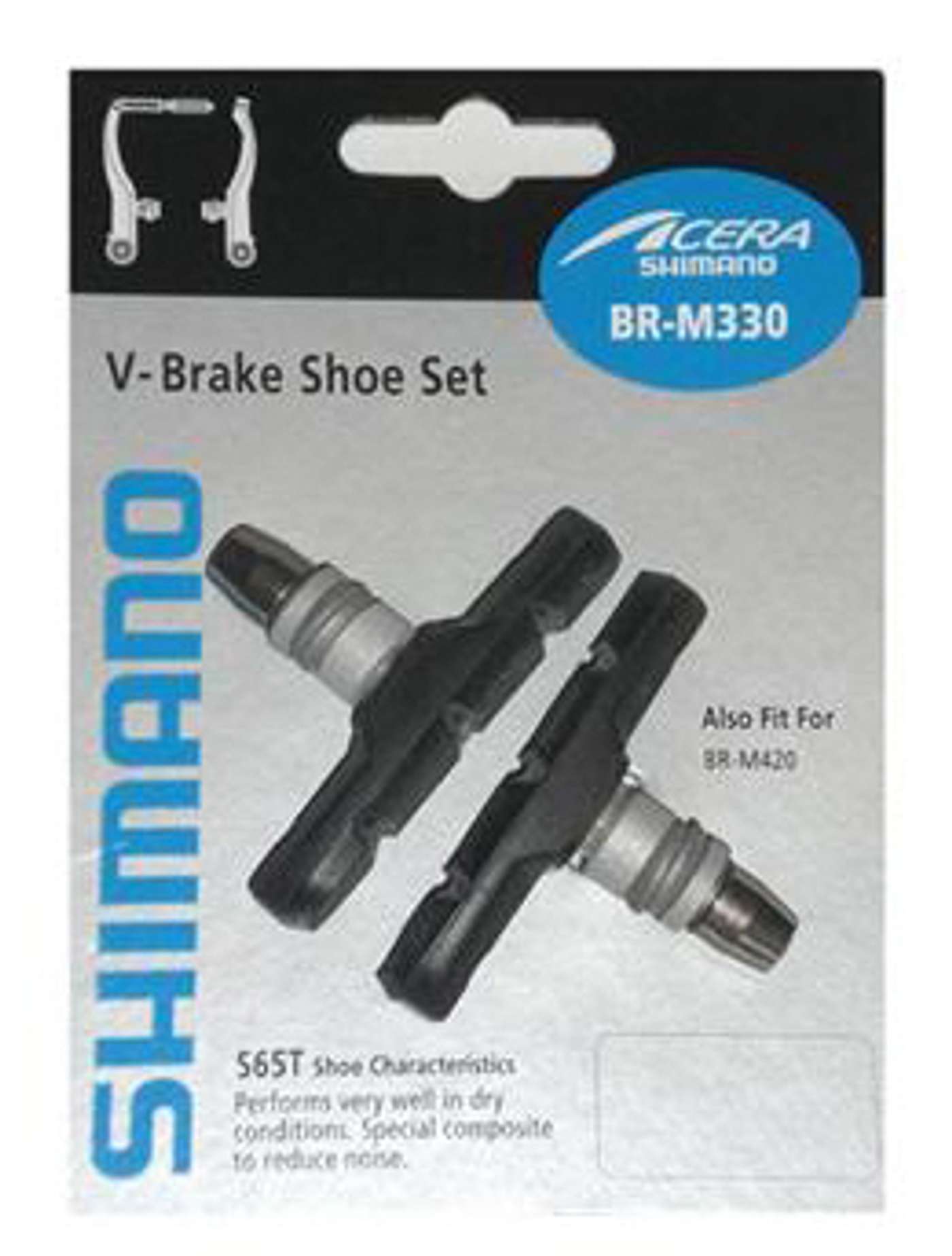 Shimano V-тормозная колодка с гайками 65 мм. (цвет Черный)