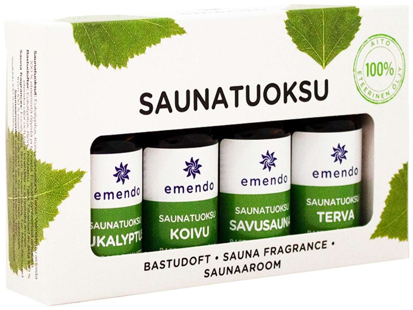Emendo 4x10ml Ароматы для сауны эвкалипта, березы, дымовой сауны и дегтя