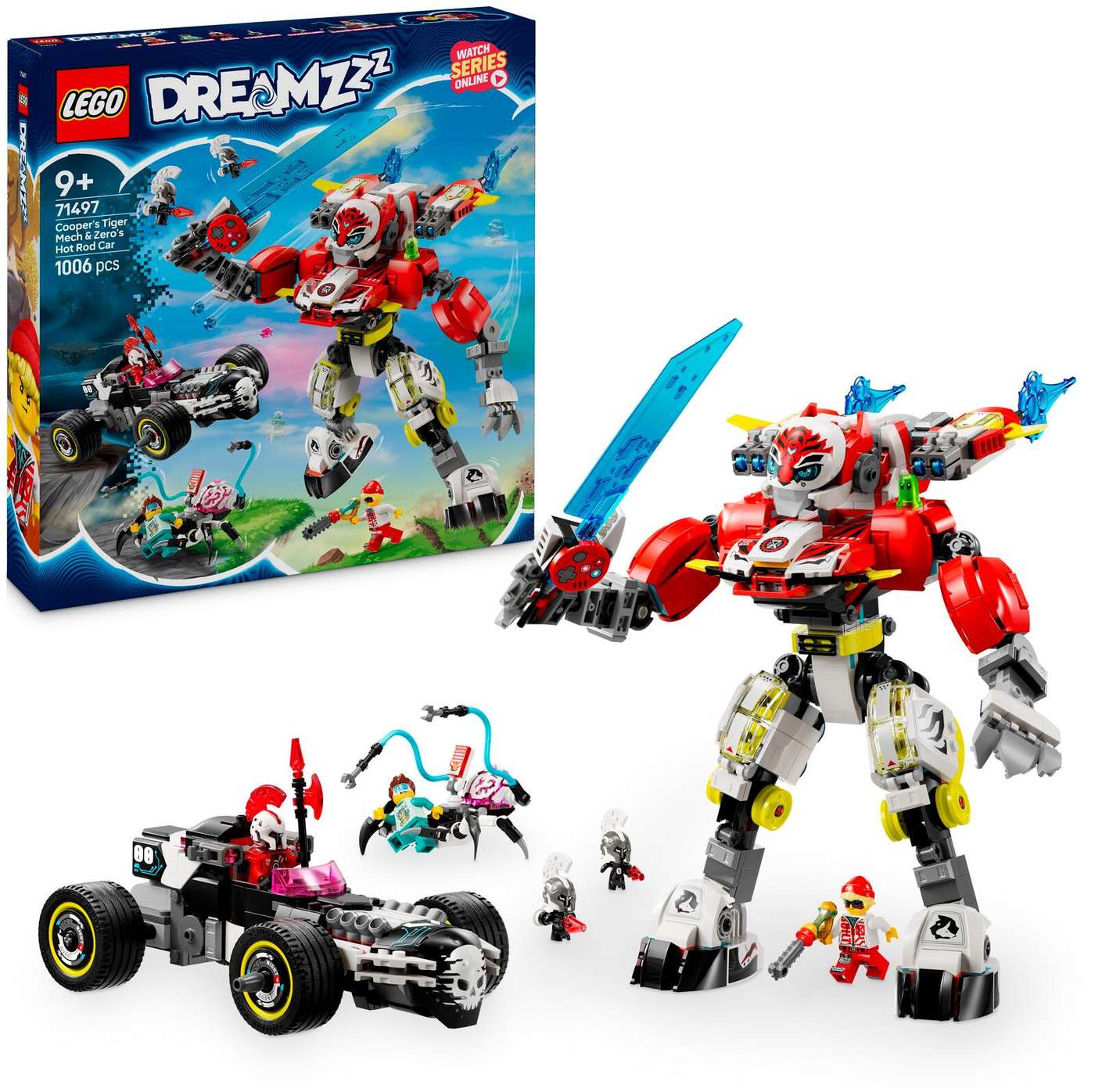 LEGO® DREAMZzz 71497 Робот-тигр Купера и автомобиль-хот-род Зеро