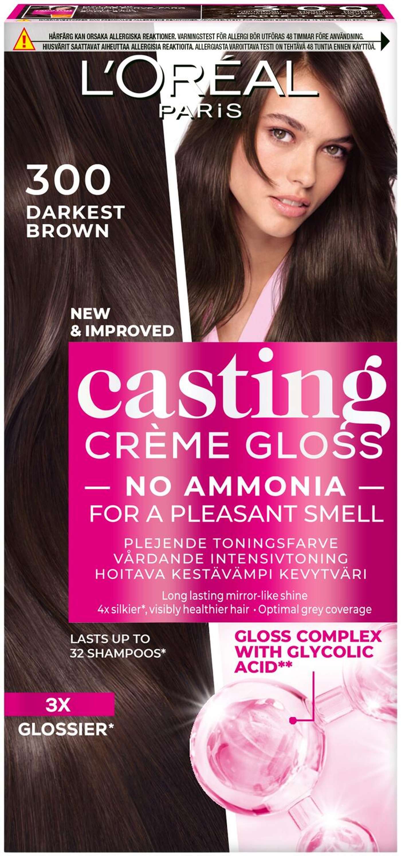 L'Oréal Paris Casting Crème Gloss 300 Darkest Brown Темно-коричневый светлый цвет 1шт (цвет Самый темный коричневый)