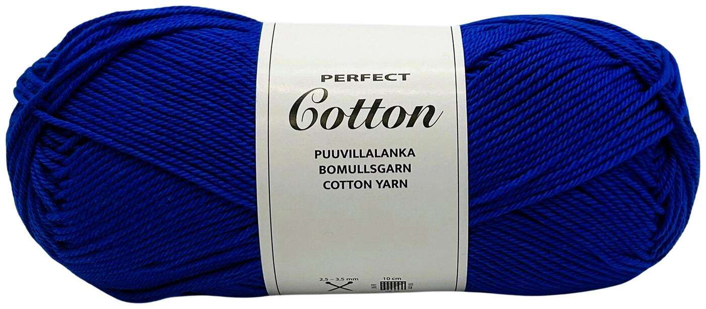 Хлопковая нить Perfect Cotton 100г синяя. (цвет синий)