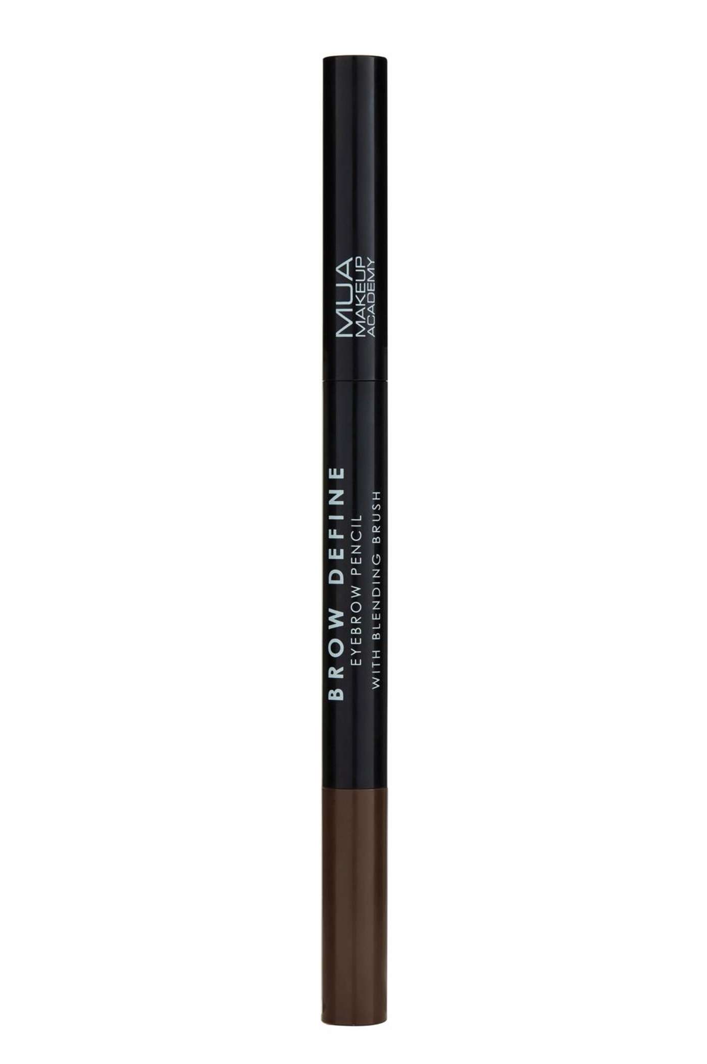 MUA Make Up Academy Brow Define Карандаш для бровей с кисточкой для растушевки Темно-коричневый карандаш для бровей