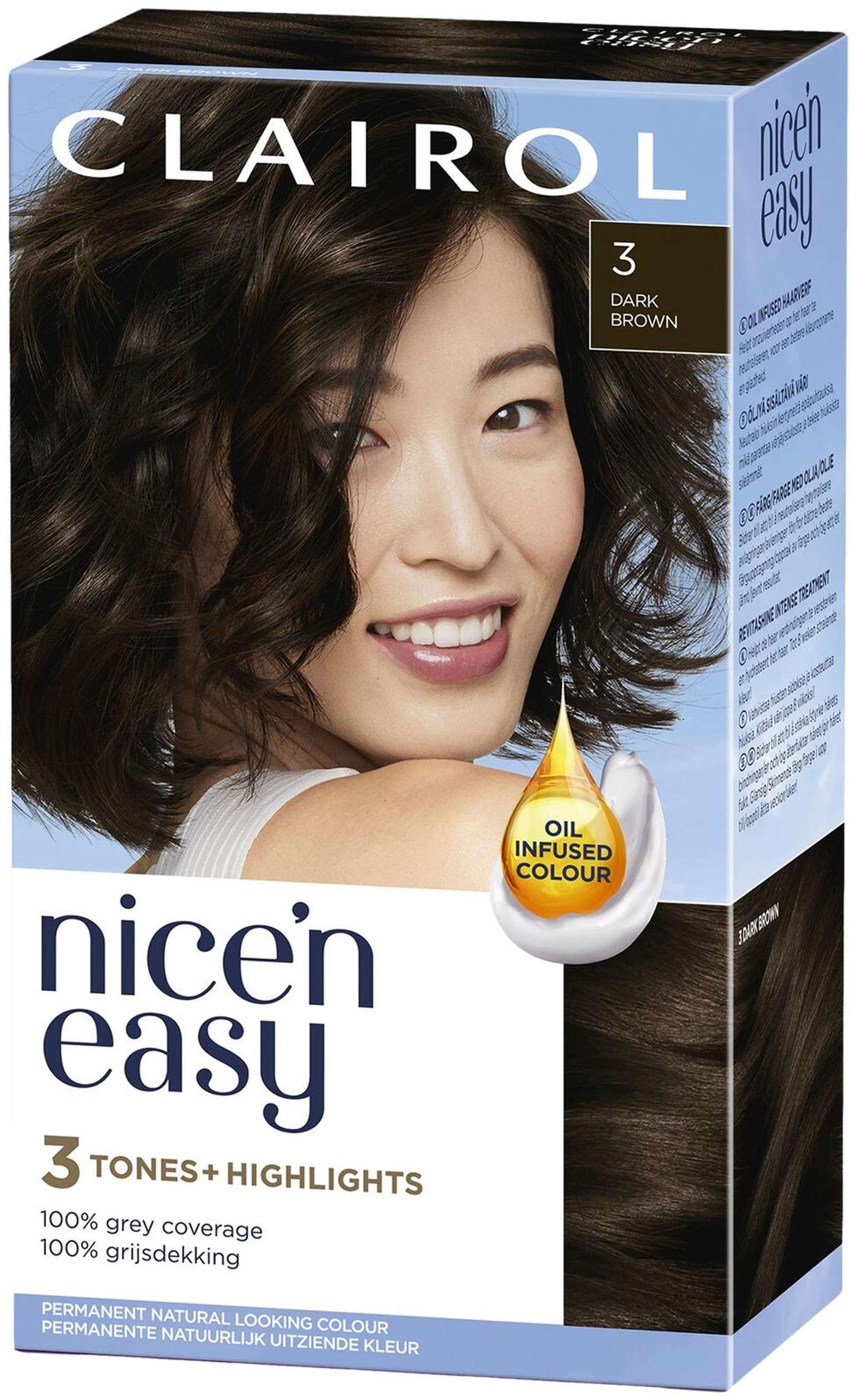 Clairol Nice'n Easy перманентный цвет 3 темно-коричневый