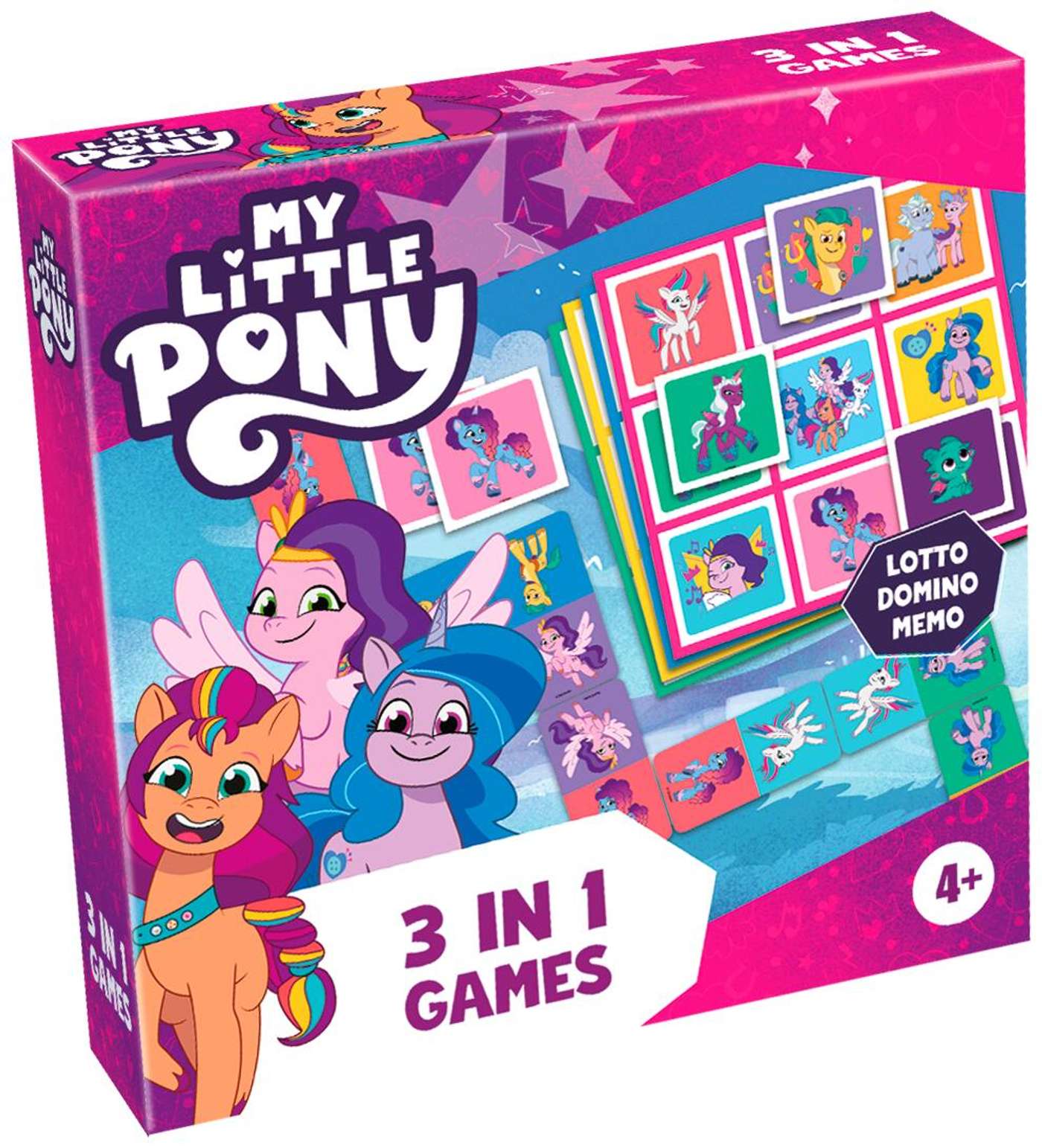 Тактическая настольная игра My Little Pony 3 в 1 Лото, Домино, Памятка