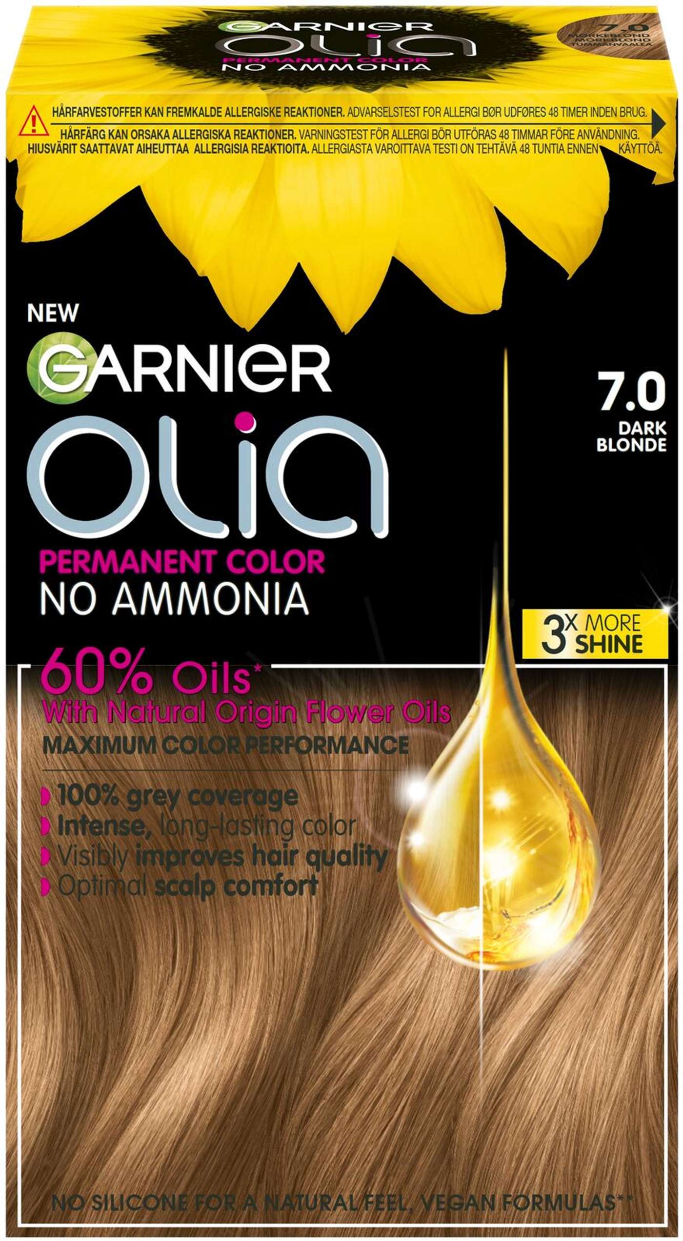 Перманентная краска Garnier Olia 7. 0 Темно-русый 174мл (цвет Темно-русый)