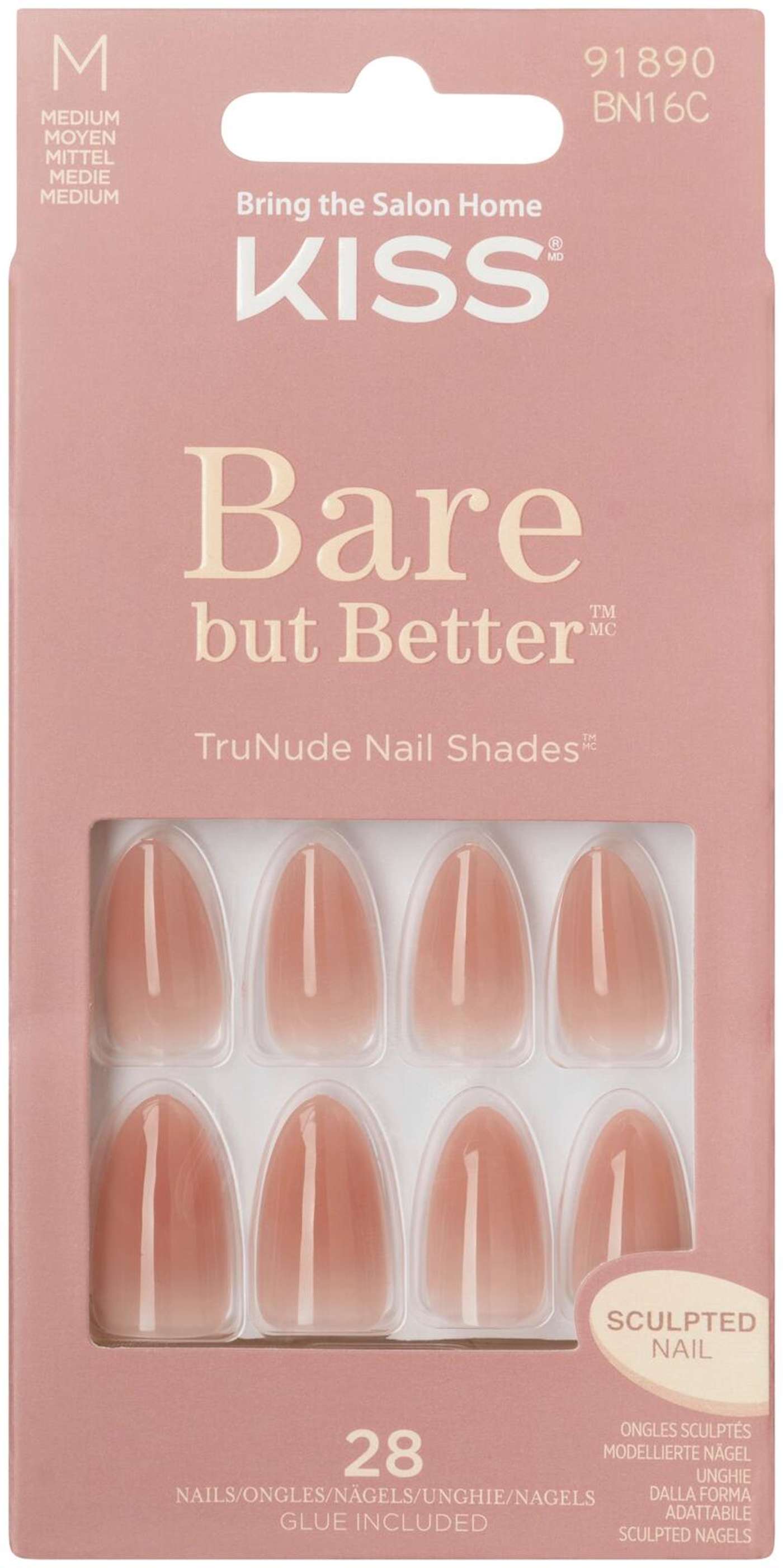 Kiss Bare But Better Nails Fairest Nude 28 шт.