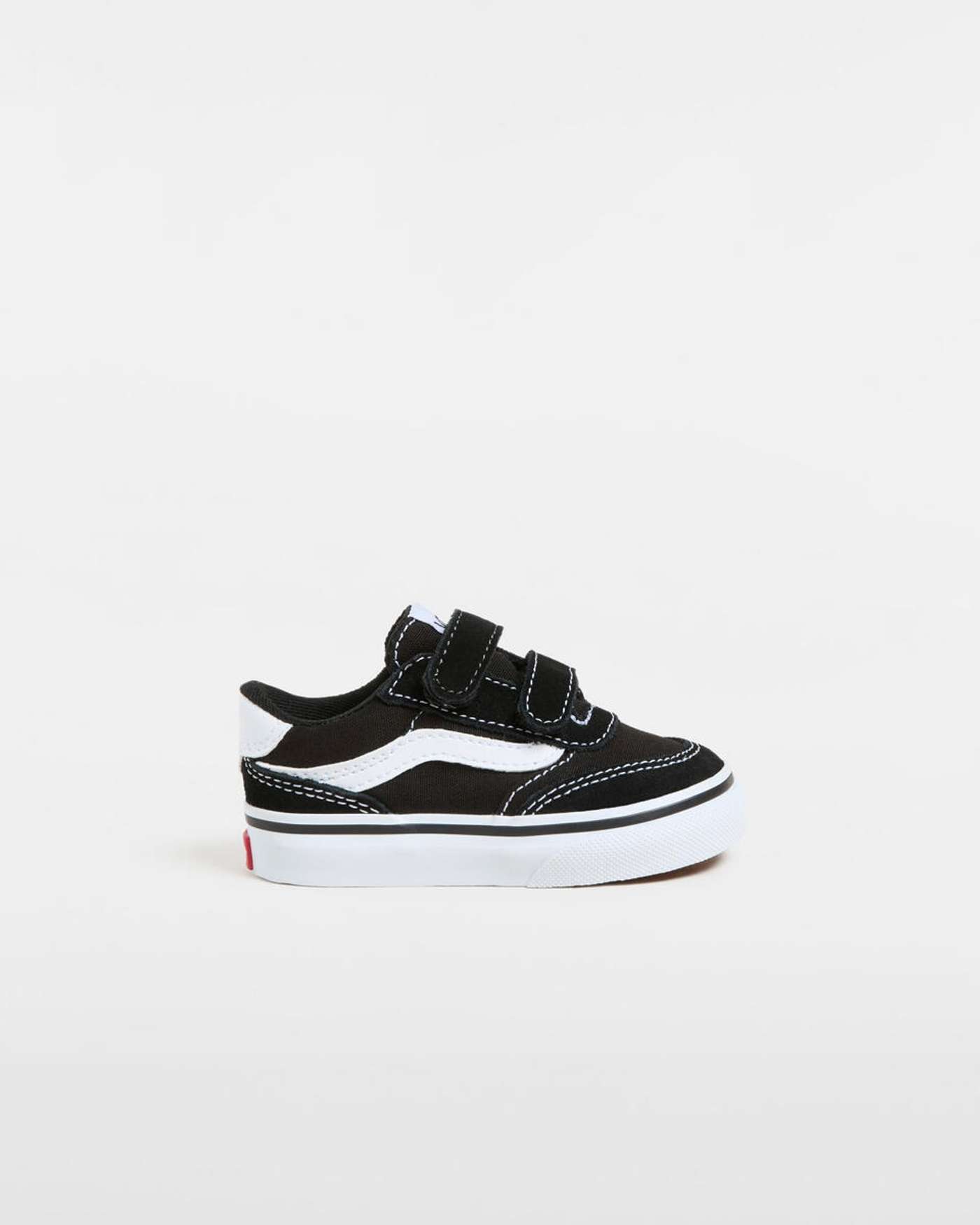 Кроссовки на липучке Vans Toddler Brooklyn LS V (размер 7.0, цвет Черный / белый)