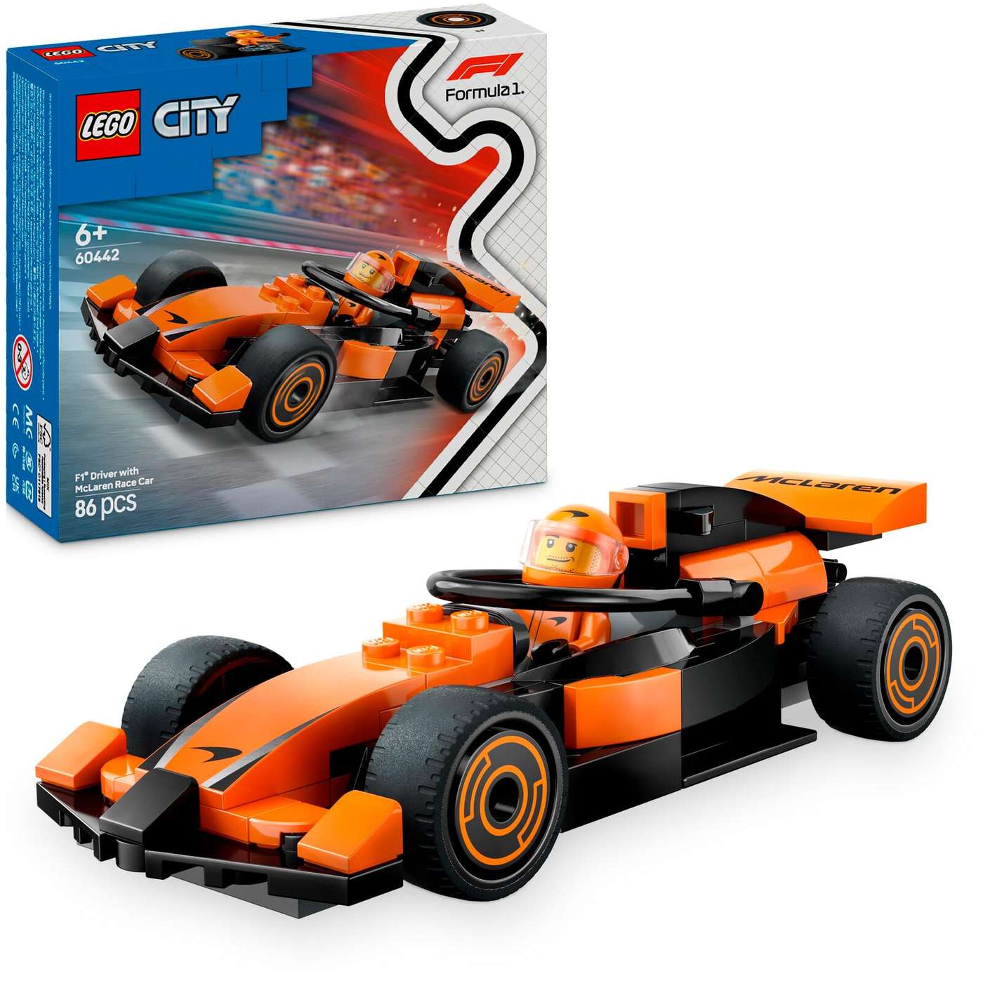 LEGO® City F1® Водитель и гоночный автомобиль McLaren (60442)