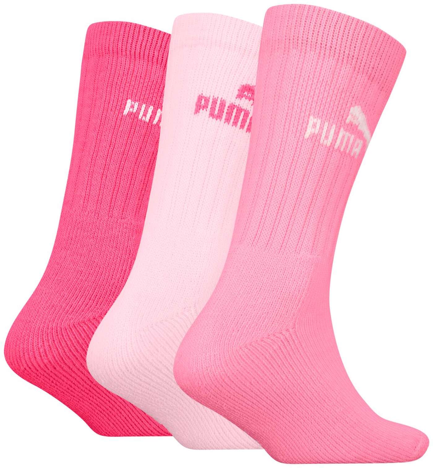 Детские теннисные носки Puma, 3 пары (размер 27 / 30, цвет розовое комбо)