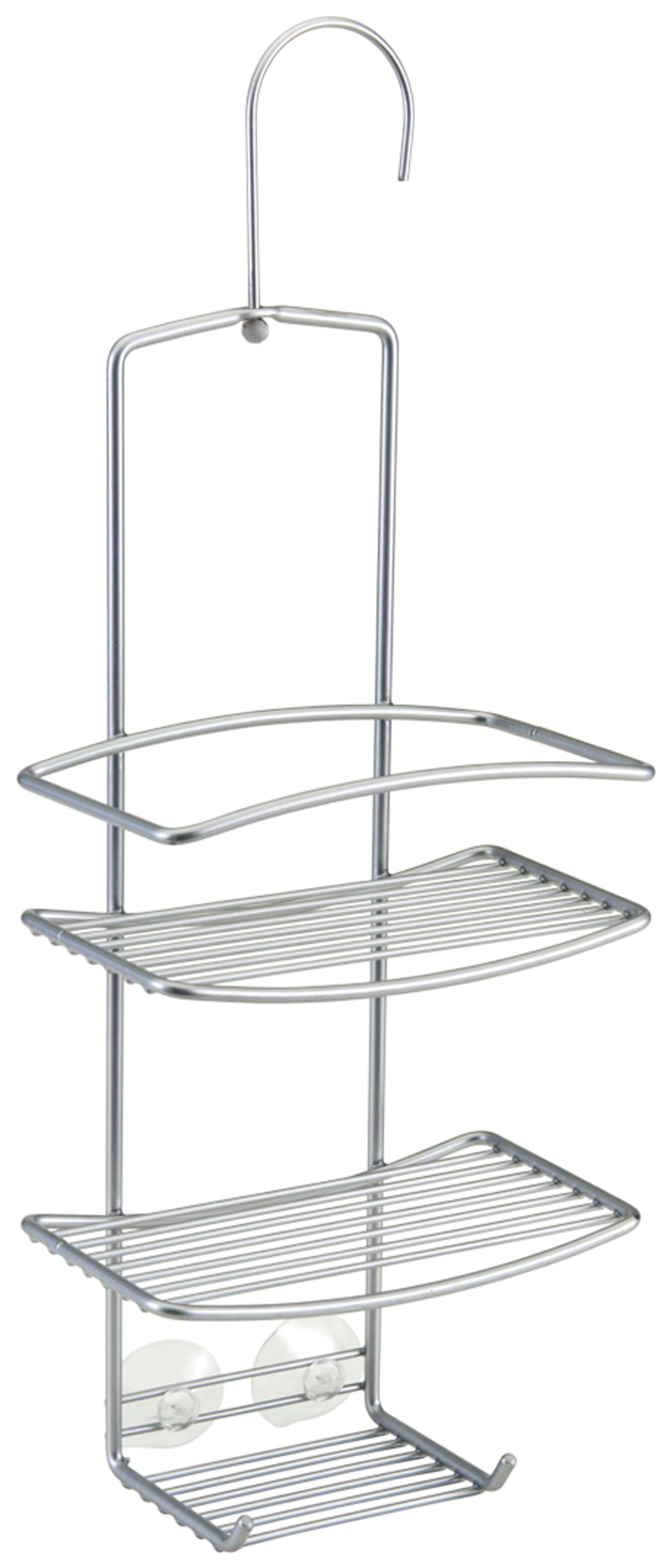 Полочка для душа Metaltex Onda с крючком, 18x11x39 / 48 см