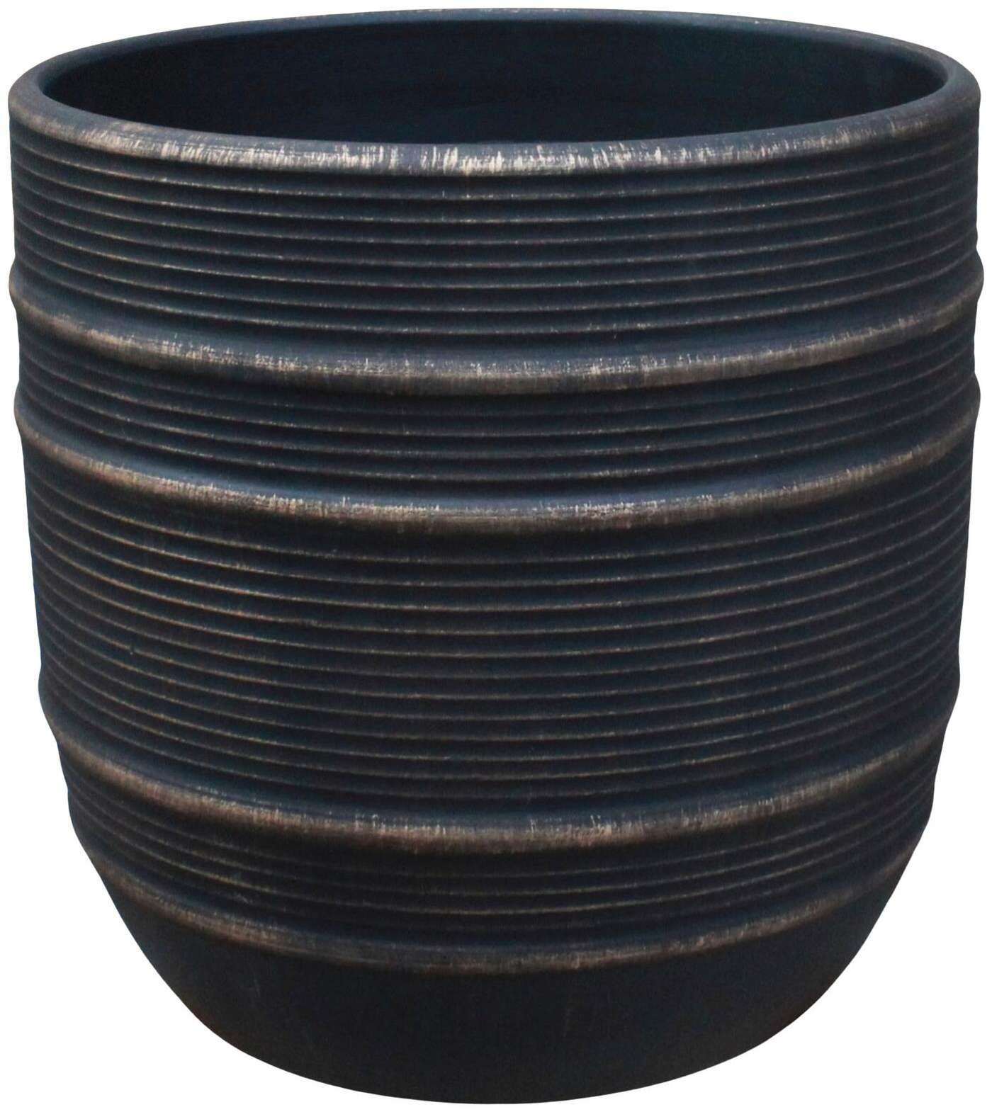Домашний уличный горшок Alex 35x35 см, черный / золотой (цвет Черный + золото)
