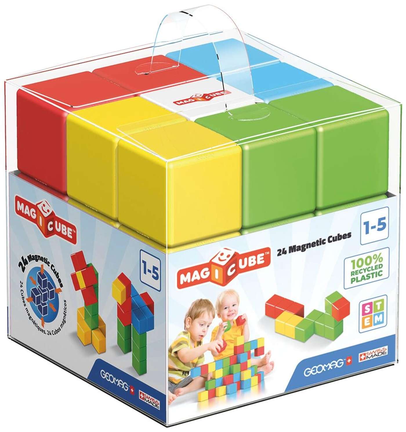 Geomag Magicube Crystal красочные магнитные строительные блоки 24 шт.
