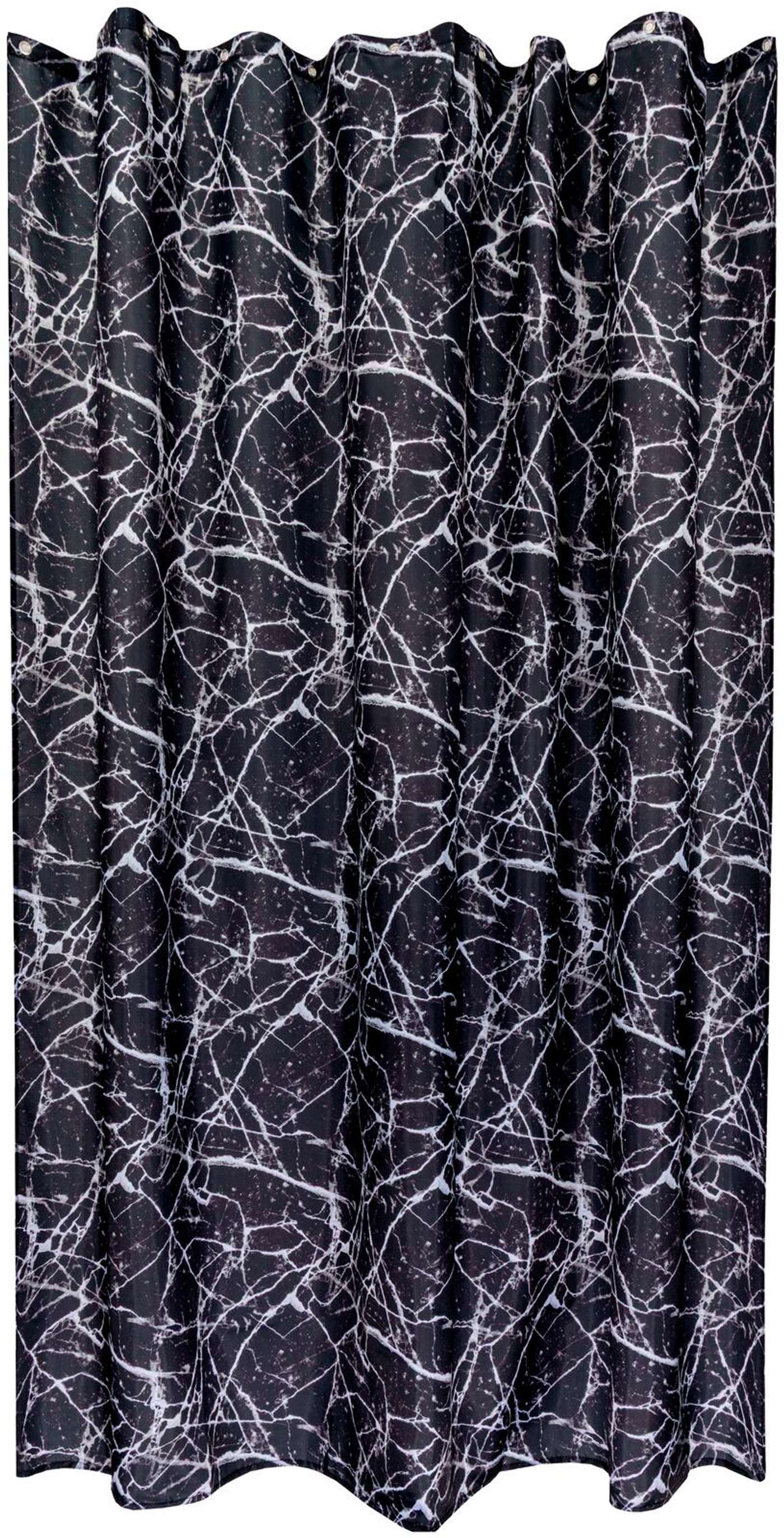 Штора для душа House Marble 180х200 см, черно-белая (цвет черный / белый)