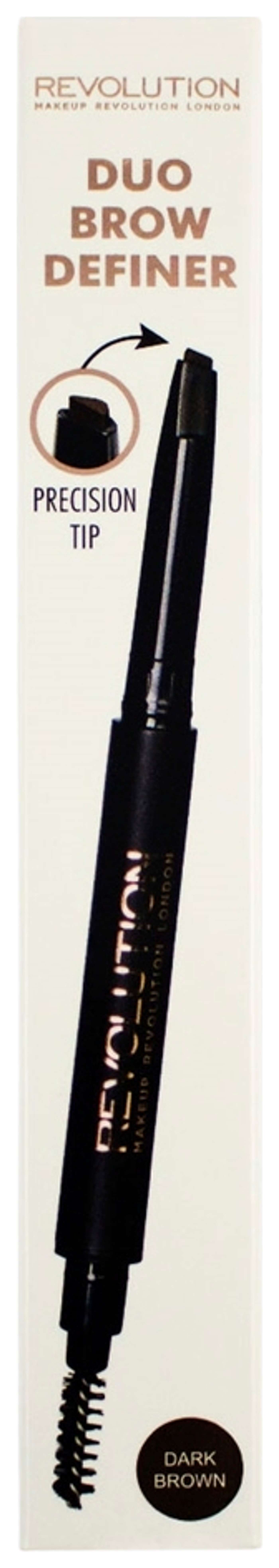 Makeup Revolution Duo Brow Pencil Темно-коричневый карандаш для бровей (цвет Средне-коричневый)