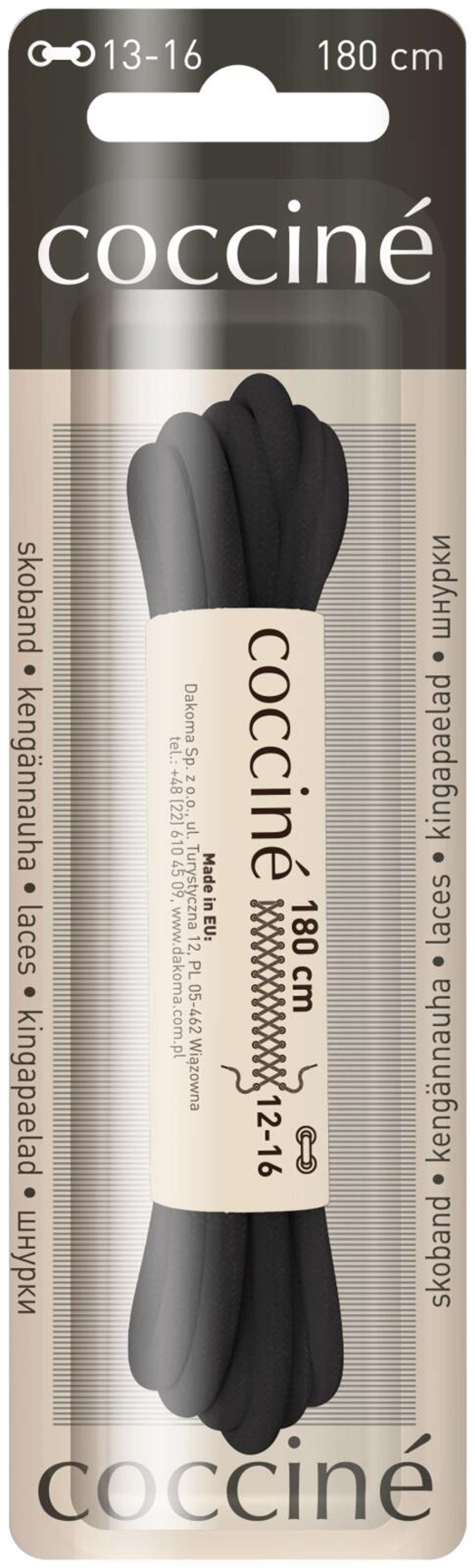 Шнурок Coccine 180 см, черный