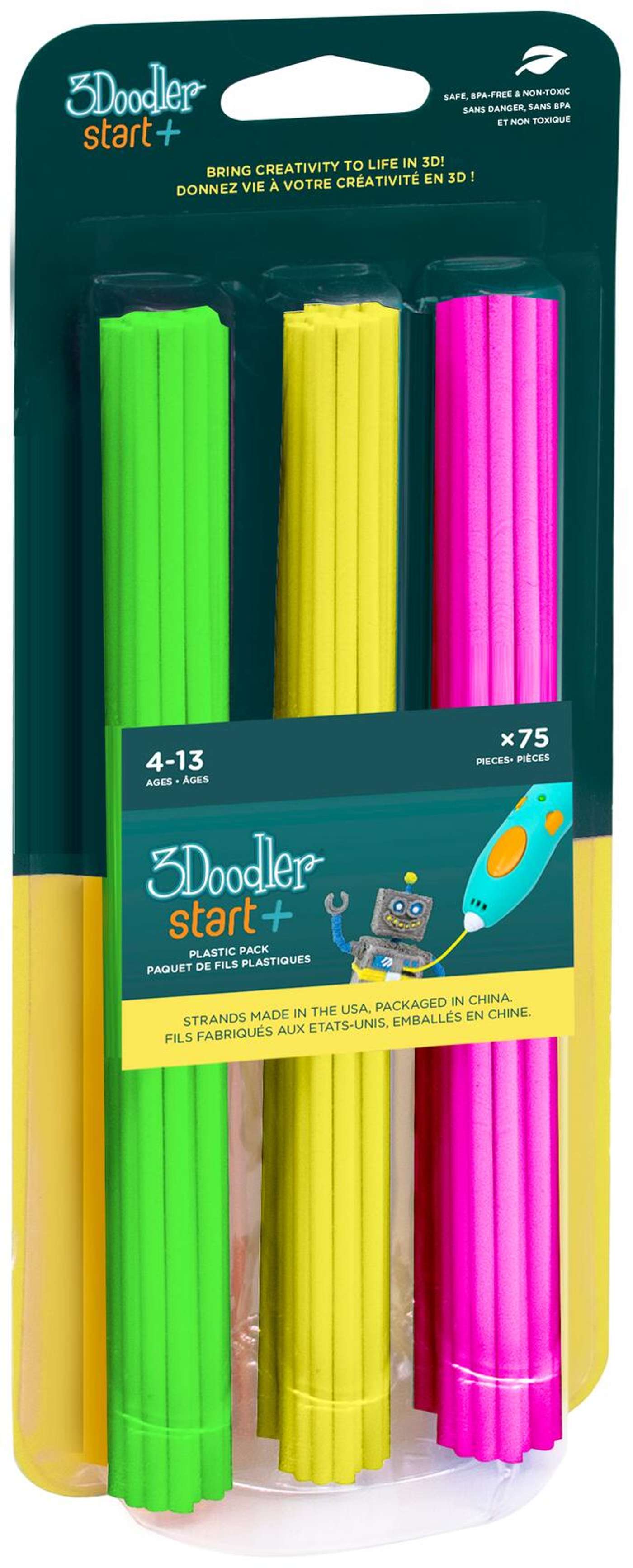 3Doodler 3D нити ЭКО 75 шт неон в ассортименте