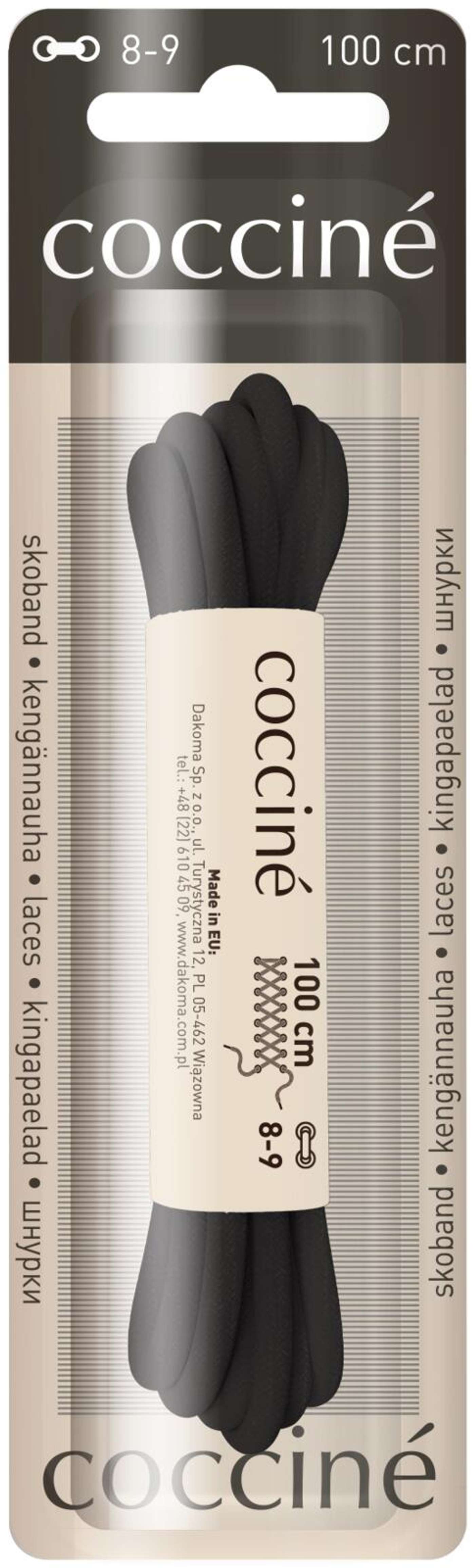 Шнурок Coccine 100 см, черный