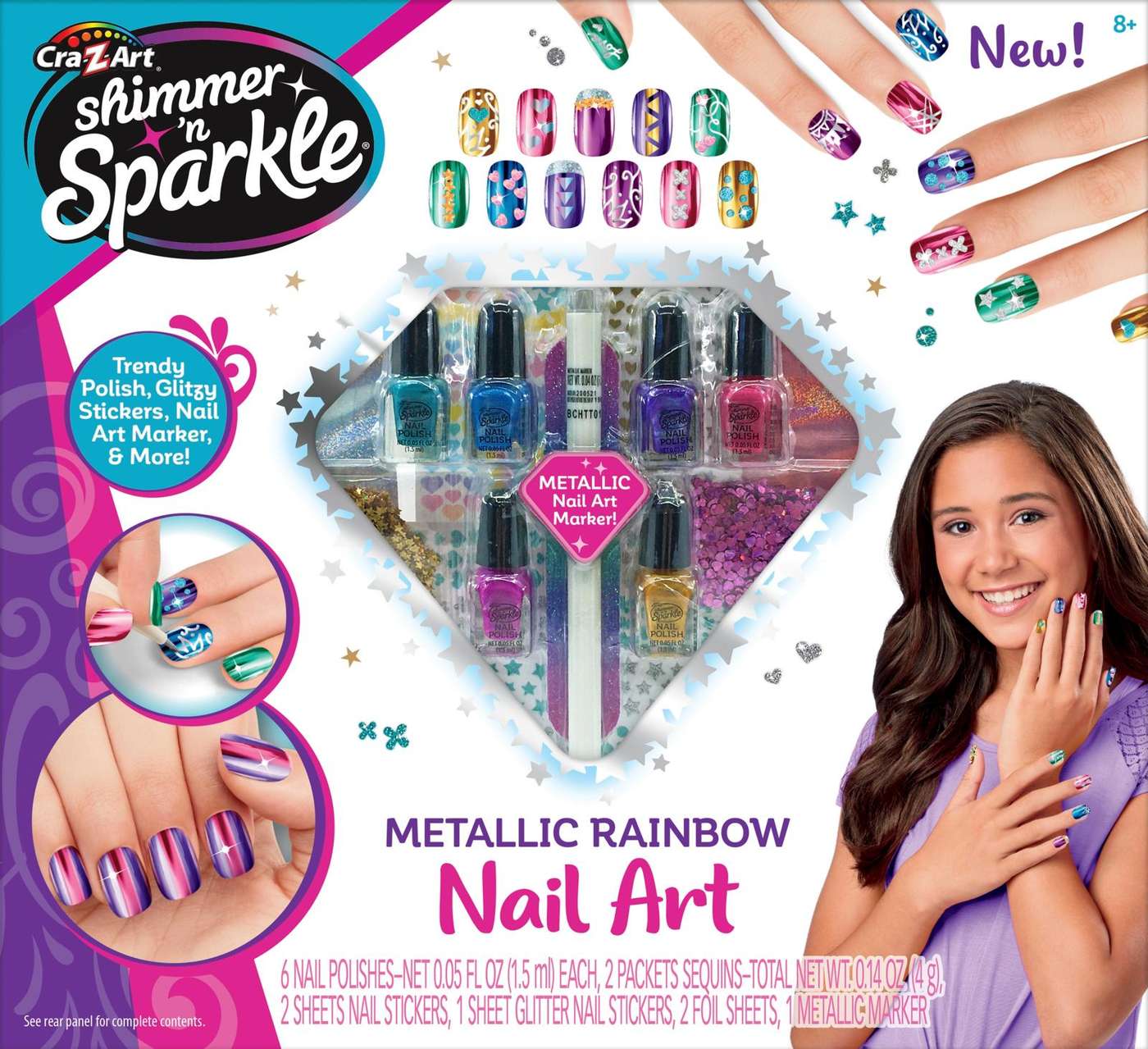 Набор для дизайна ногтей Shimmer N Sparkle Metallic Rainbow