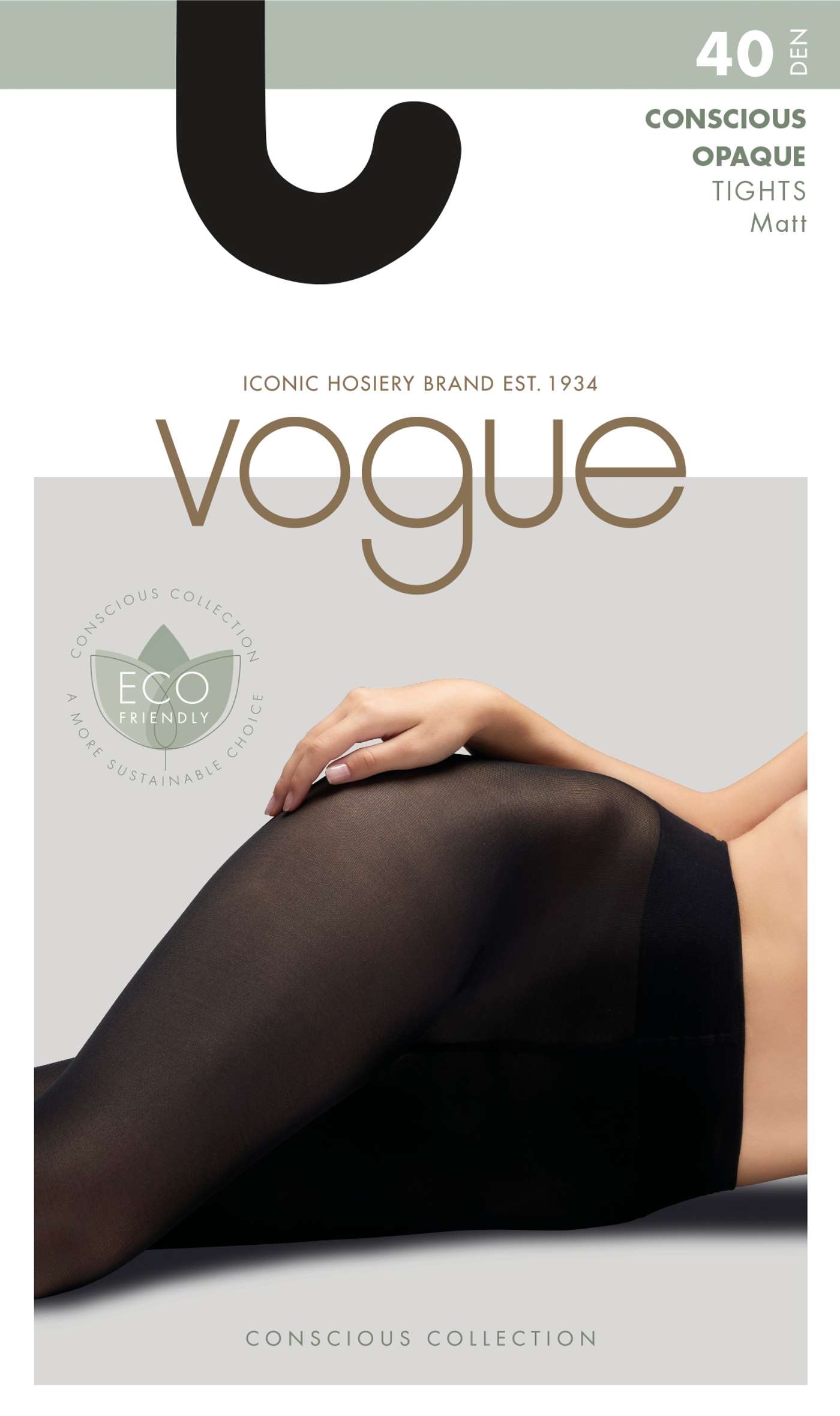 Женские колготки Vogue Conscious Opaque 40 ден (размер 36-40, цвет черный)