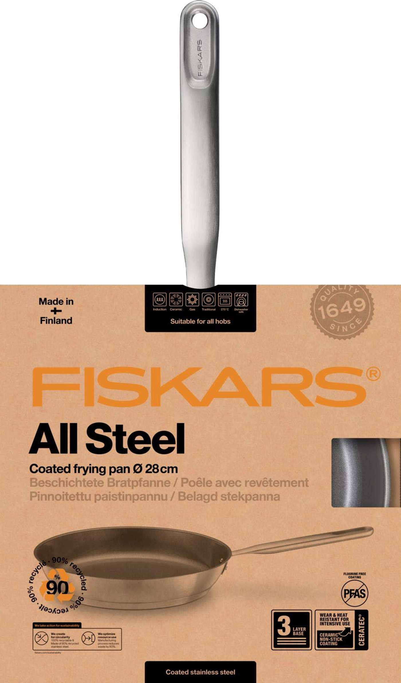 Сковорода Fiskars All Steel 28см