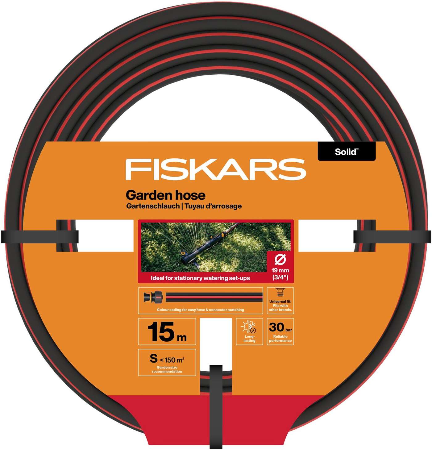 Садовый шланг Fiskars 19 мм (3 / 4 дюйма), 15 м, сплошной