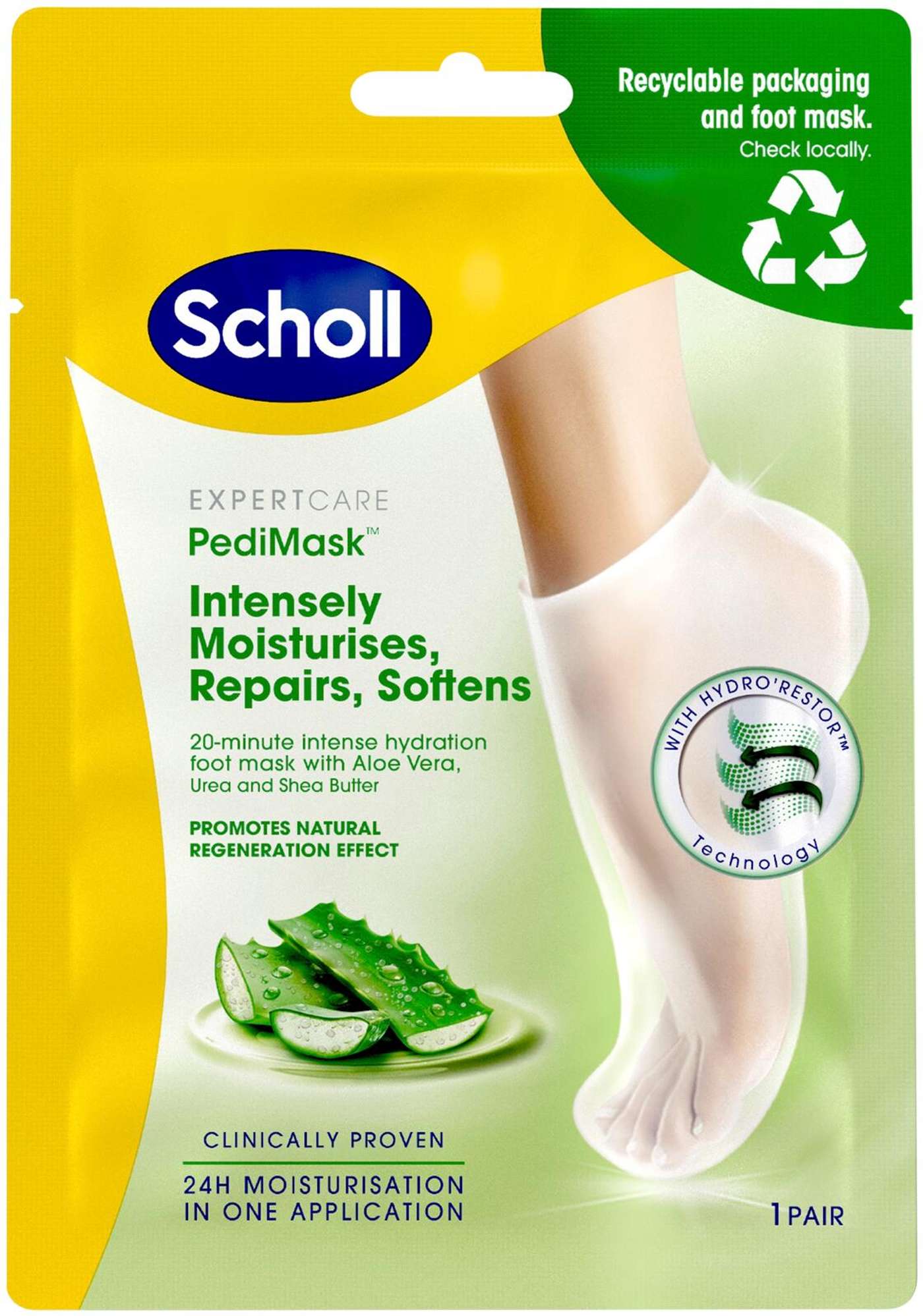 Маска для ног Scholl PediMask Алоэ Вера
