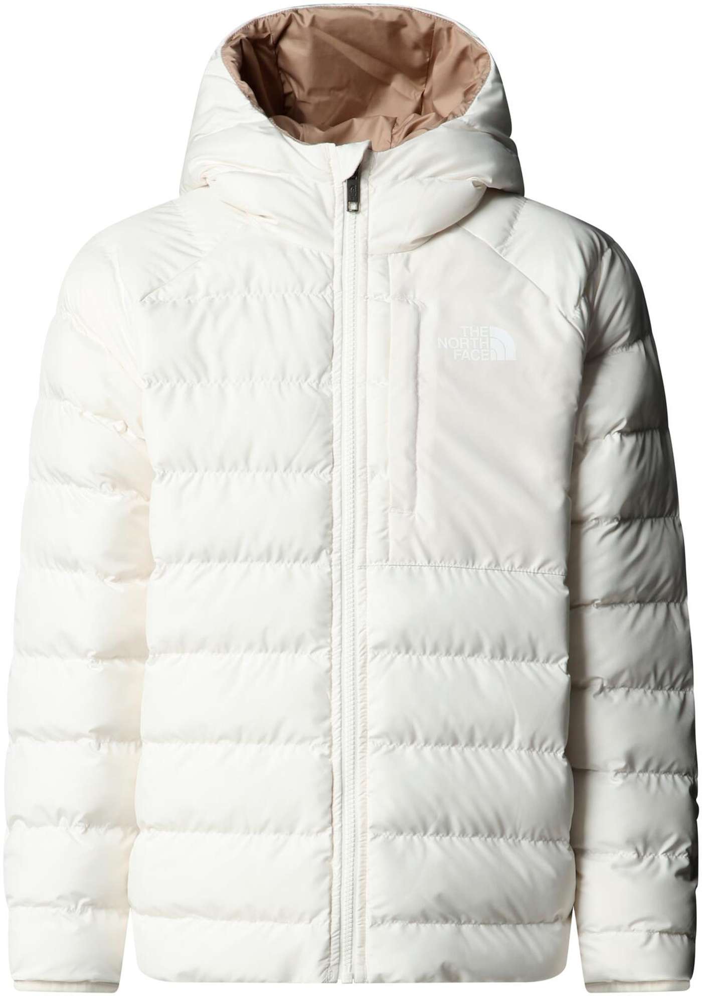 Молодежная двусторонняя зимняя куртка The North Face G REV. ПЕРРИТО С КАПЮШОНОМ (размер ХL 155-160, цвет БЕЛЫЙ)