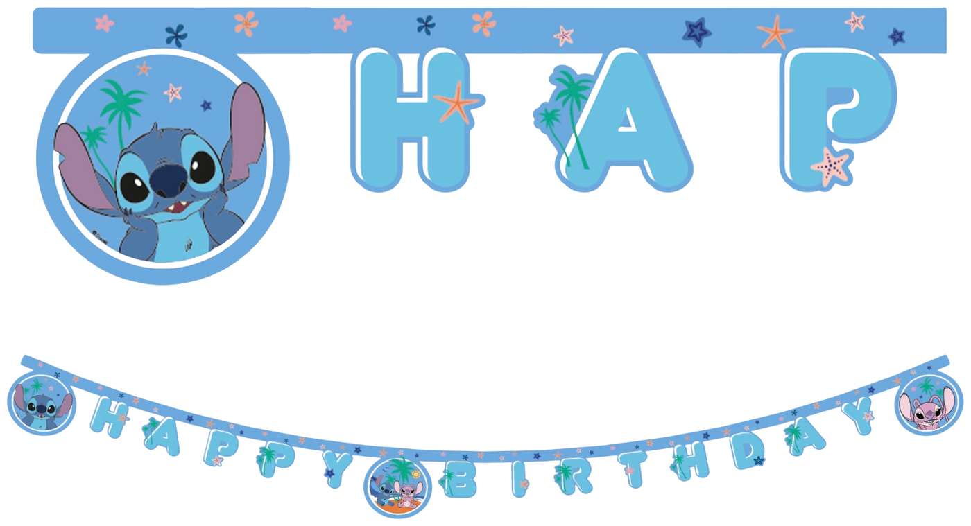 Баннер Decorata Party Stitch & Angel с днем ​​рождения
