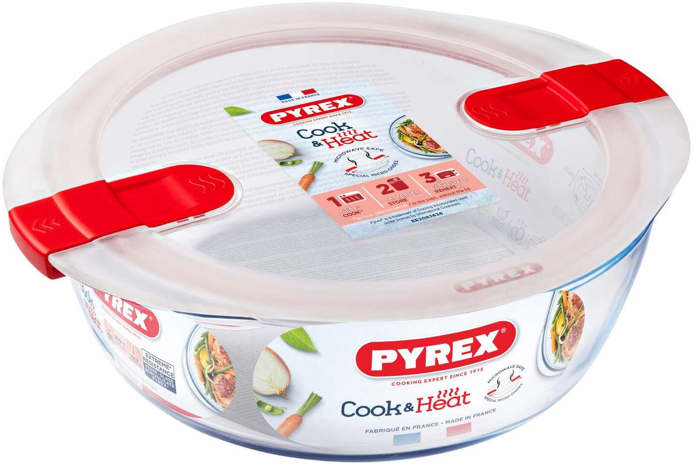 Сковорода Pyrex Cook & Heat 1, 1л с крышкой 18см (цвет Прозрачный)
