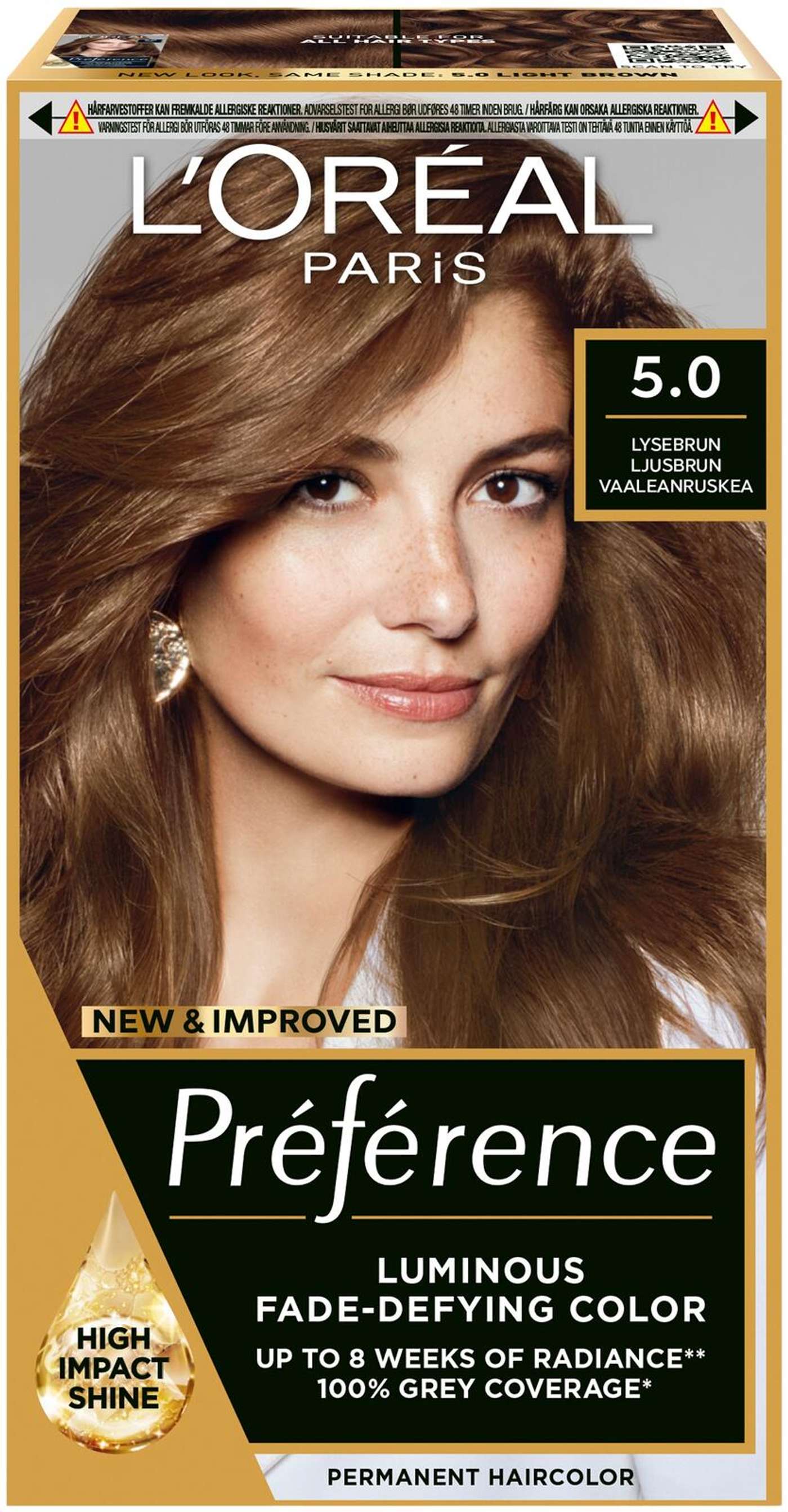 L'Oréal Paris Préférence 5. 0 Rome Light Brown Светло-коричневый перманентный краситель 1 шт. (цвет Лиссабонский натуральный светло-коричневый)