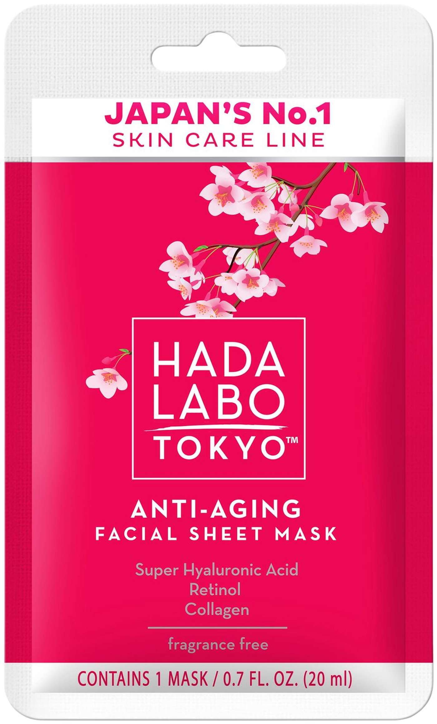 HADA LABO TOKYO Антивозрастная тканевая маска для лица 20 мл