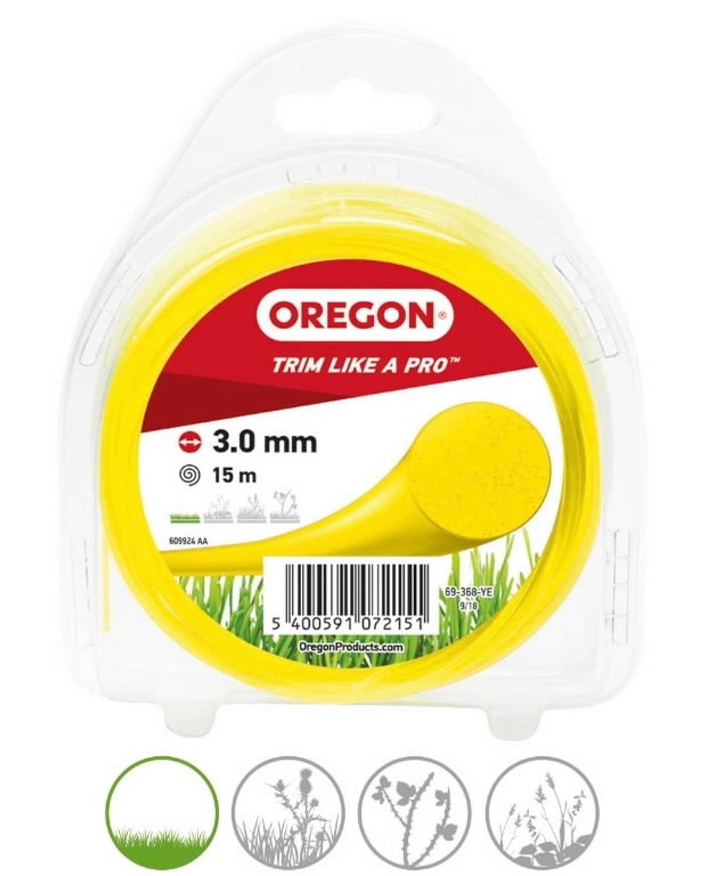 Леска для триммера Oregon 3, 0 мм 15 м