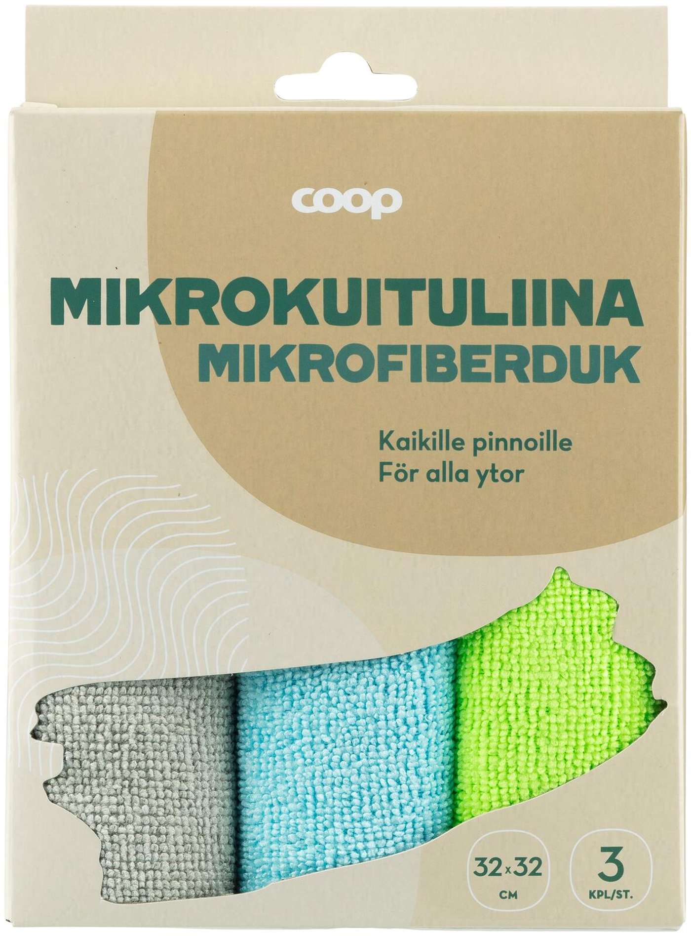 Салфетка из микрофибры Coop 3 шт.