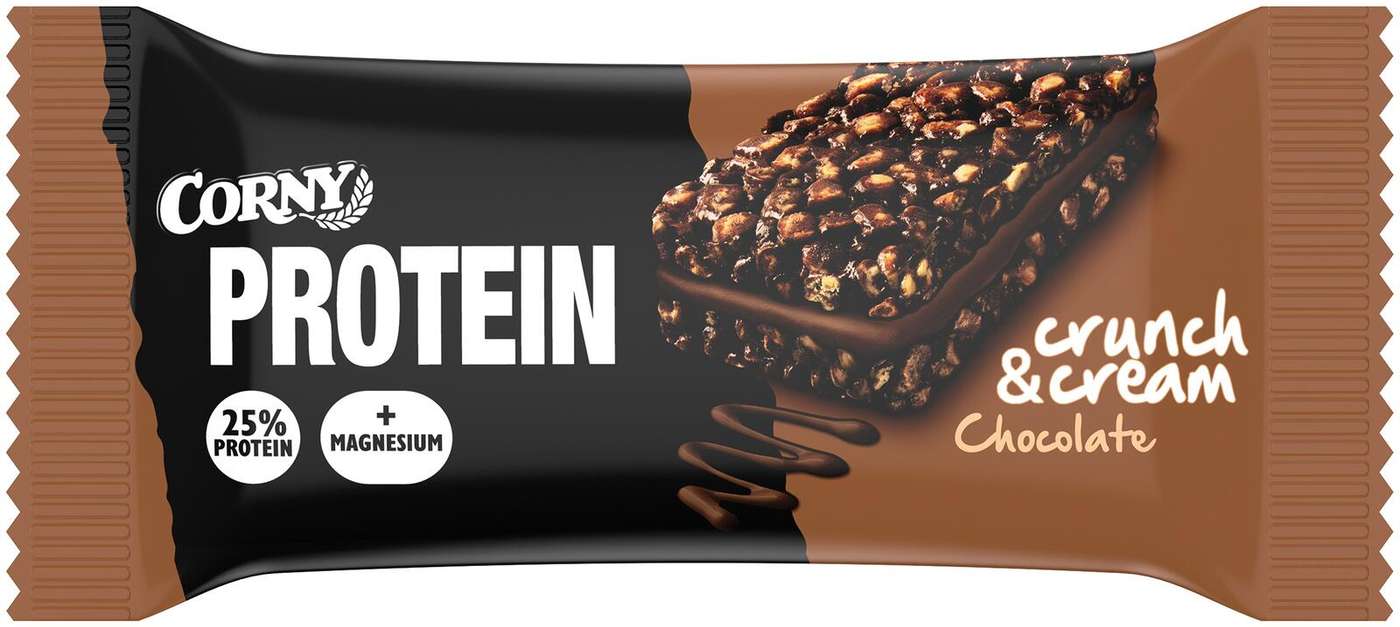 Протеиновый батончик Corny Protein Crunch & Cream с шоколадным слоем, 35г