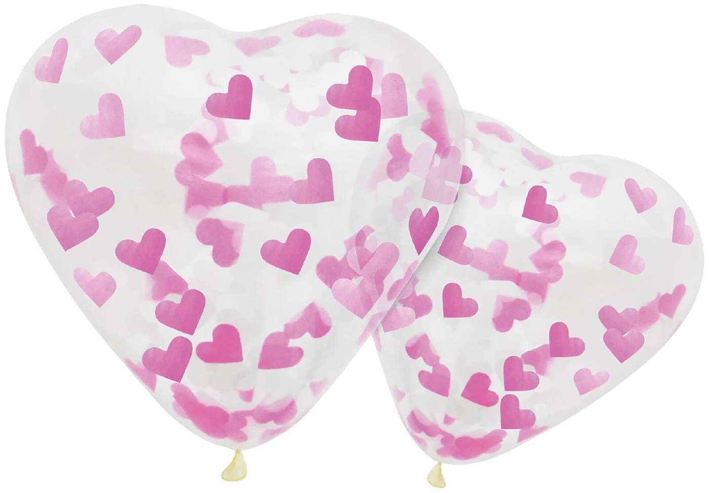 Воздушные шары Happy Party Heart Confetti 4 шт / кор, розовый