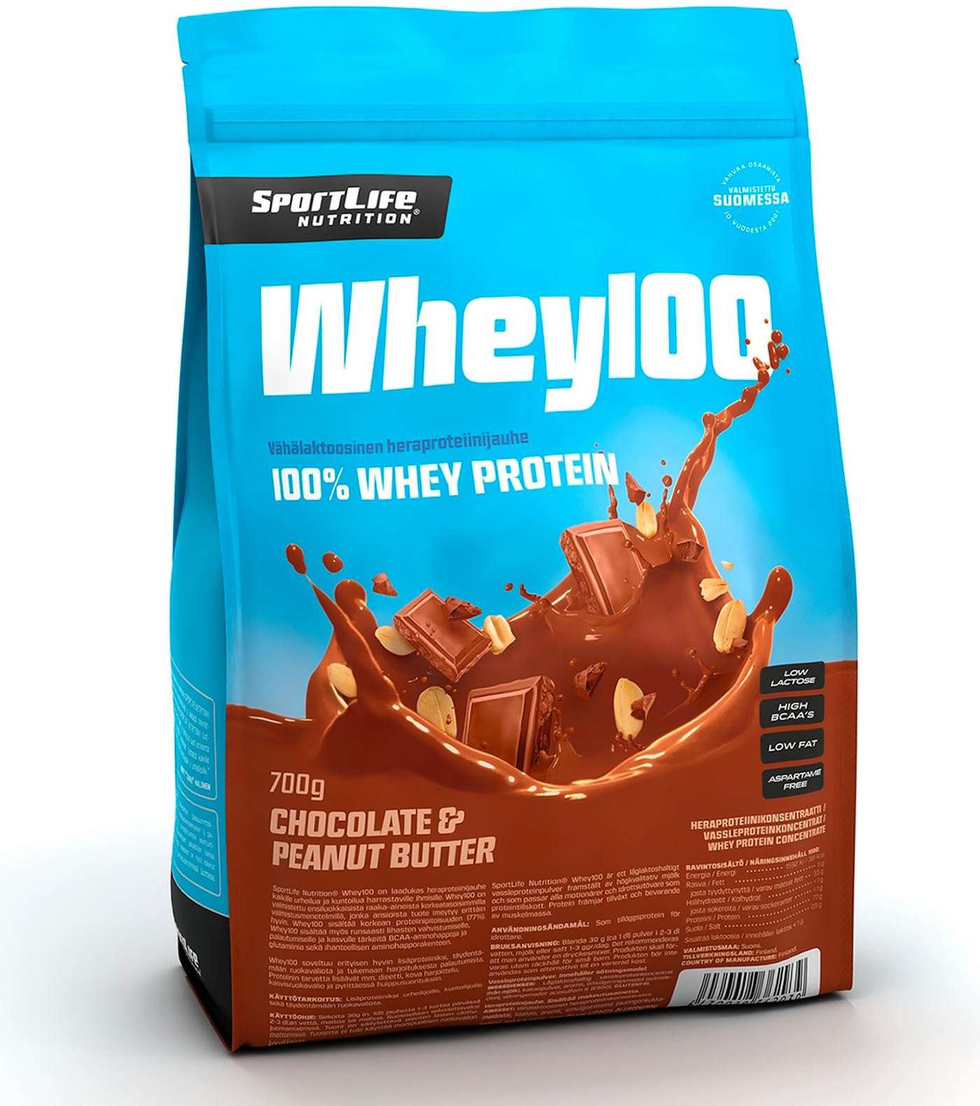 SportLife Nutrition Whey100 700 г шоколадно-арахисовый порошок сывороточного протеина